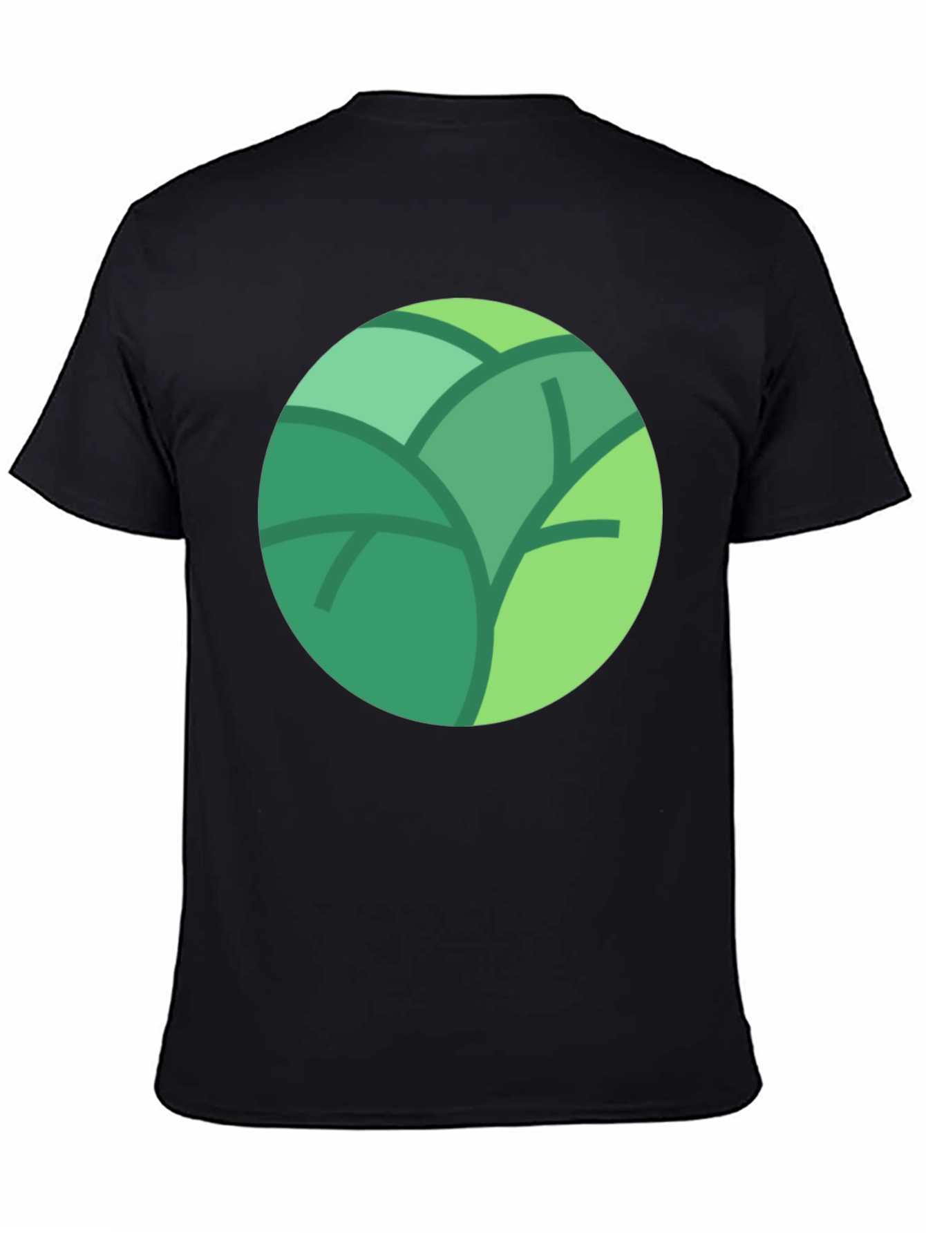 Black Leaf Circle Graphic Tee - Soft Cotton Blend, Modern Style view 4