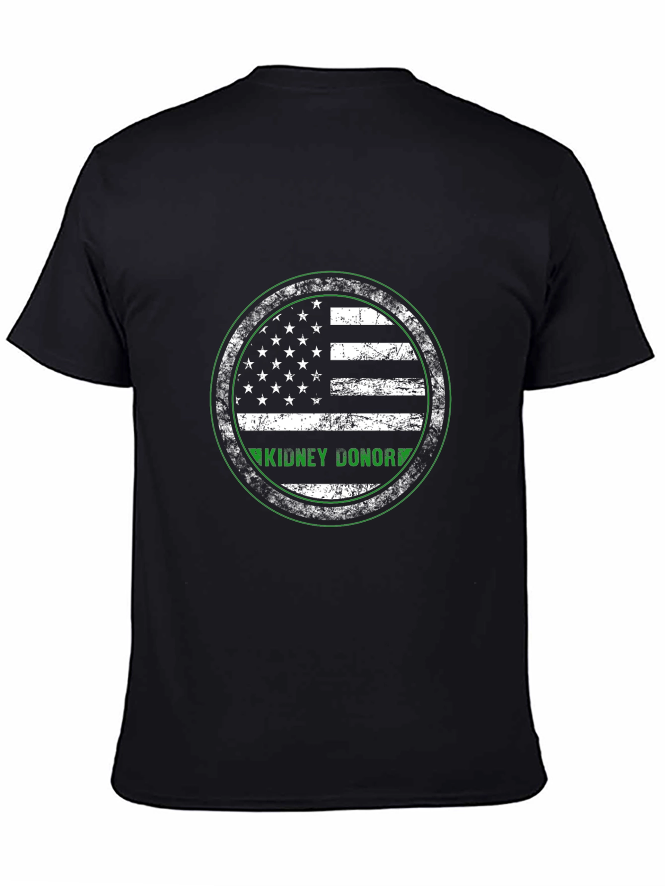 Black Kidney Donor T-Shirt American Flag view 4