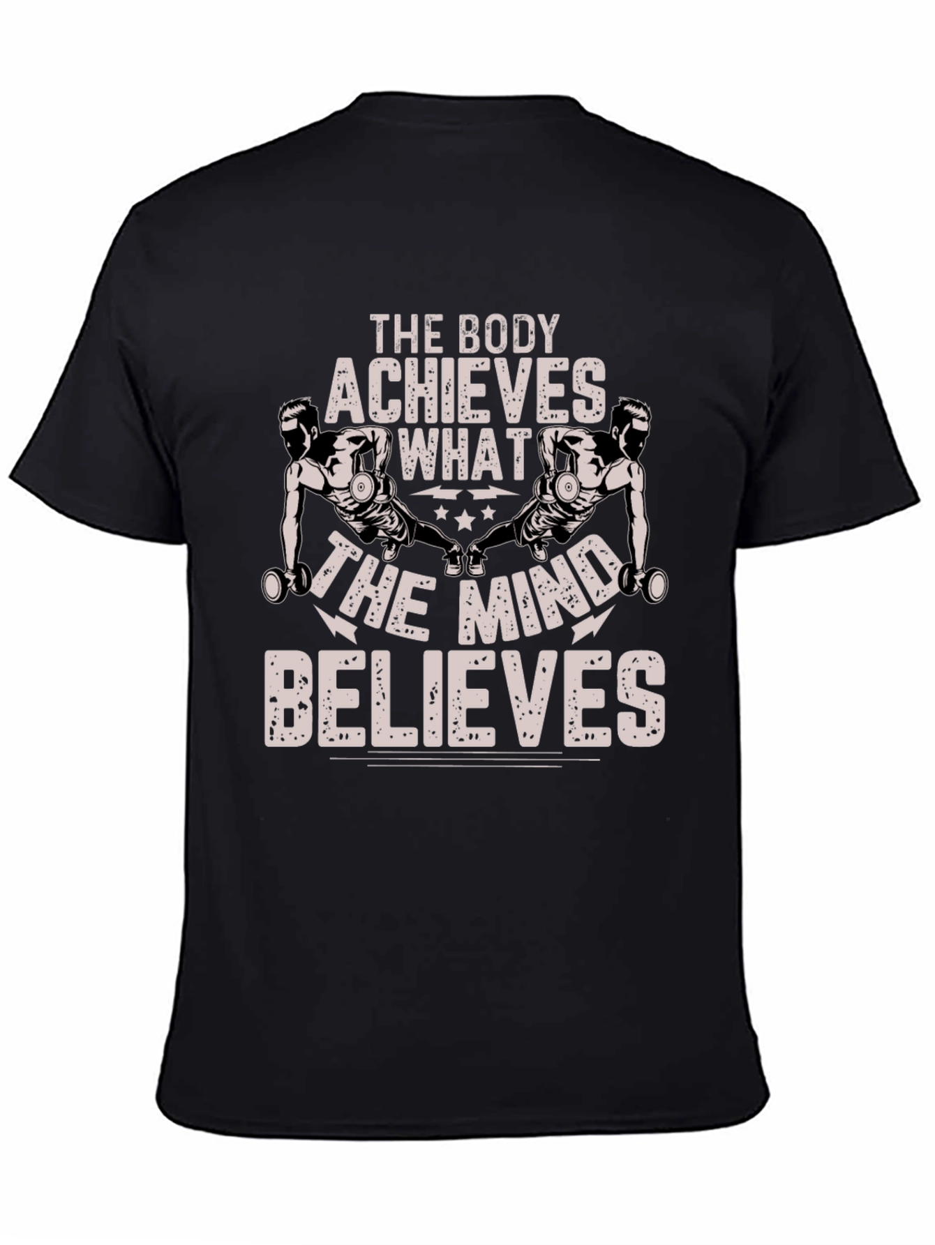 Black Motivational Body & Mind T-Shirt view 4