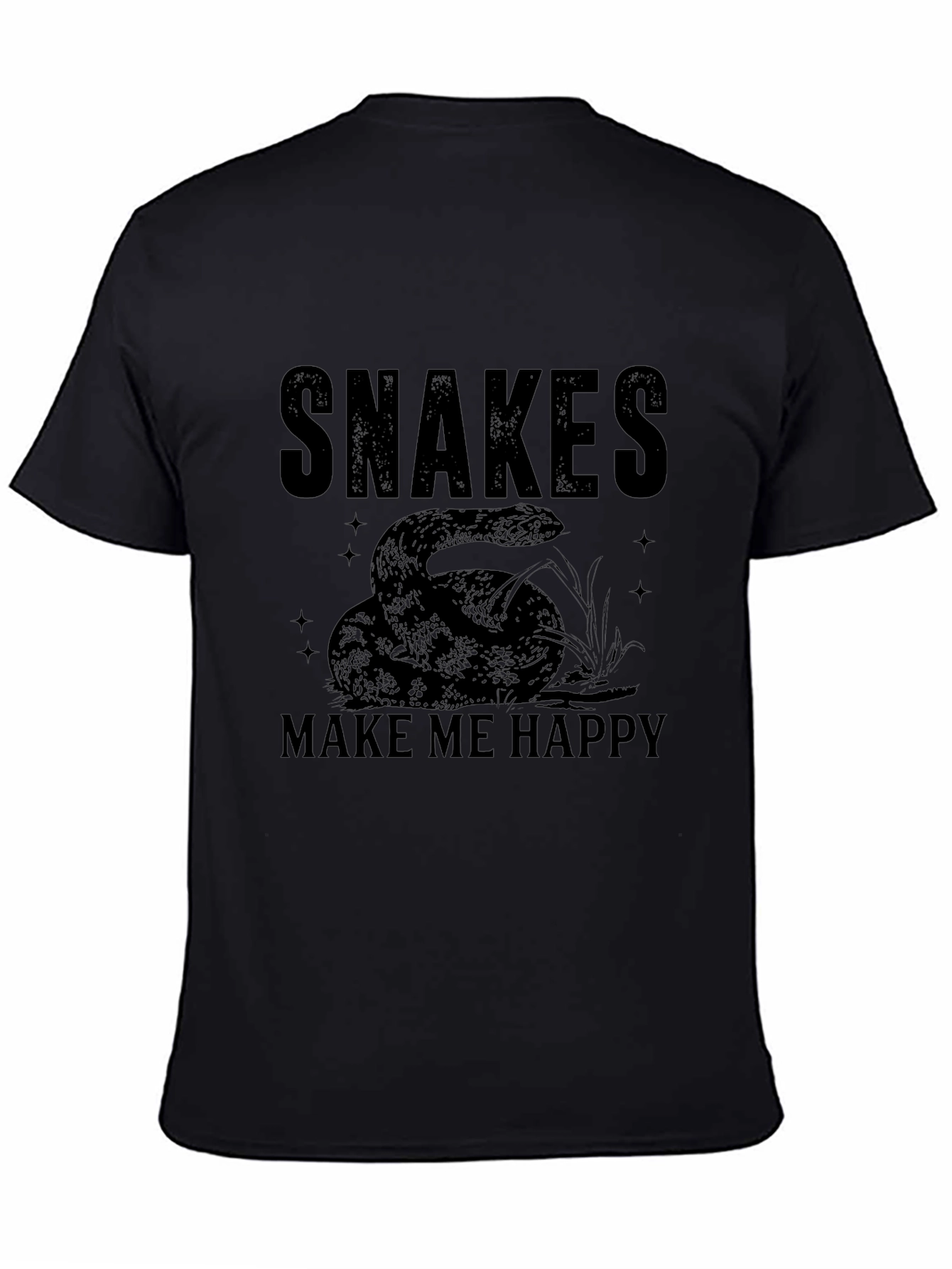 Black Snakes Make Me Happy Black Graphic Tee view 4