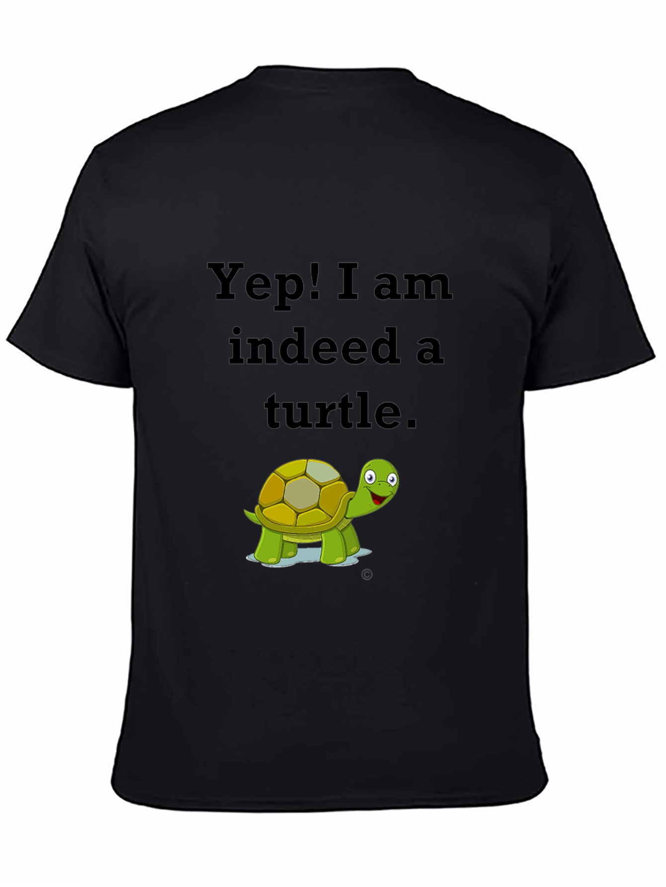 Black Yep! I am Indeed a Turtle Black T-Shirt view 4