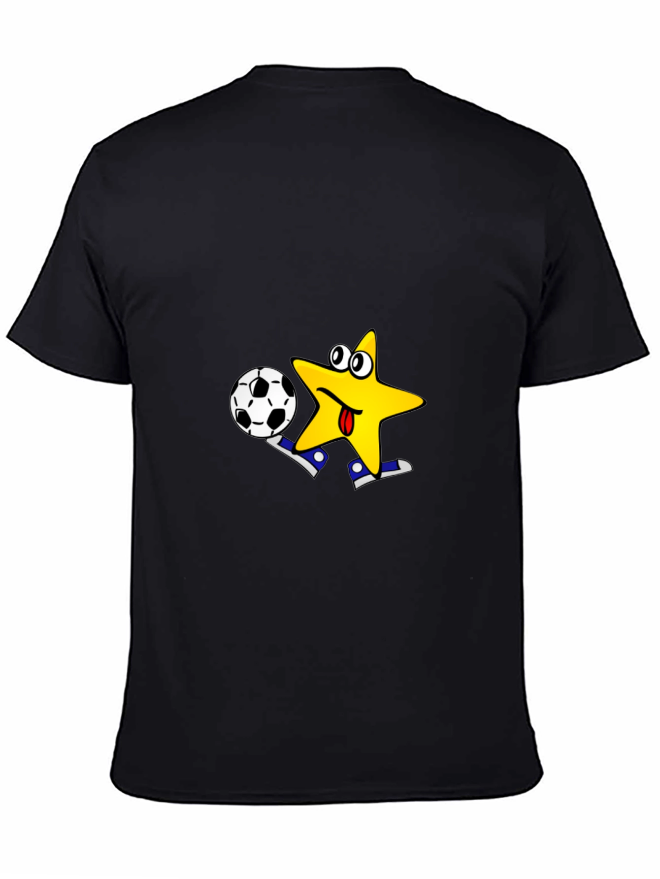 Black Funny Star Soccer T-Shirt - Kick Off in Style! view 4