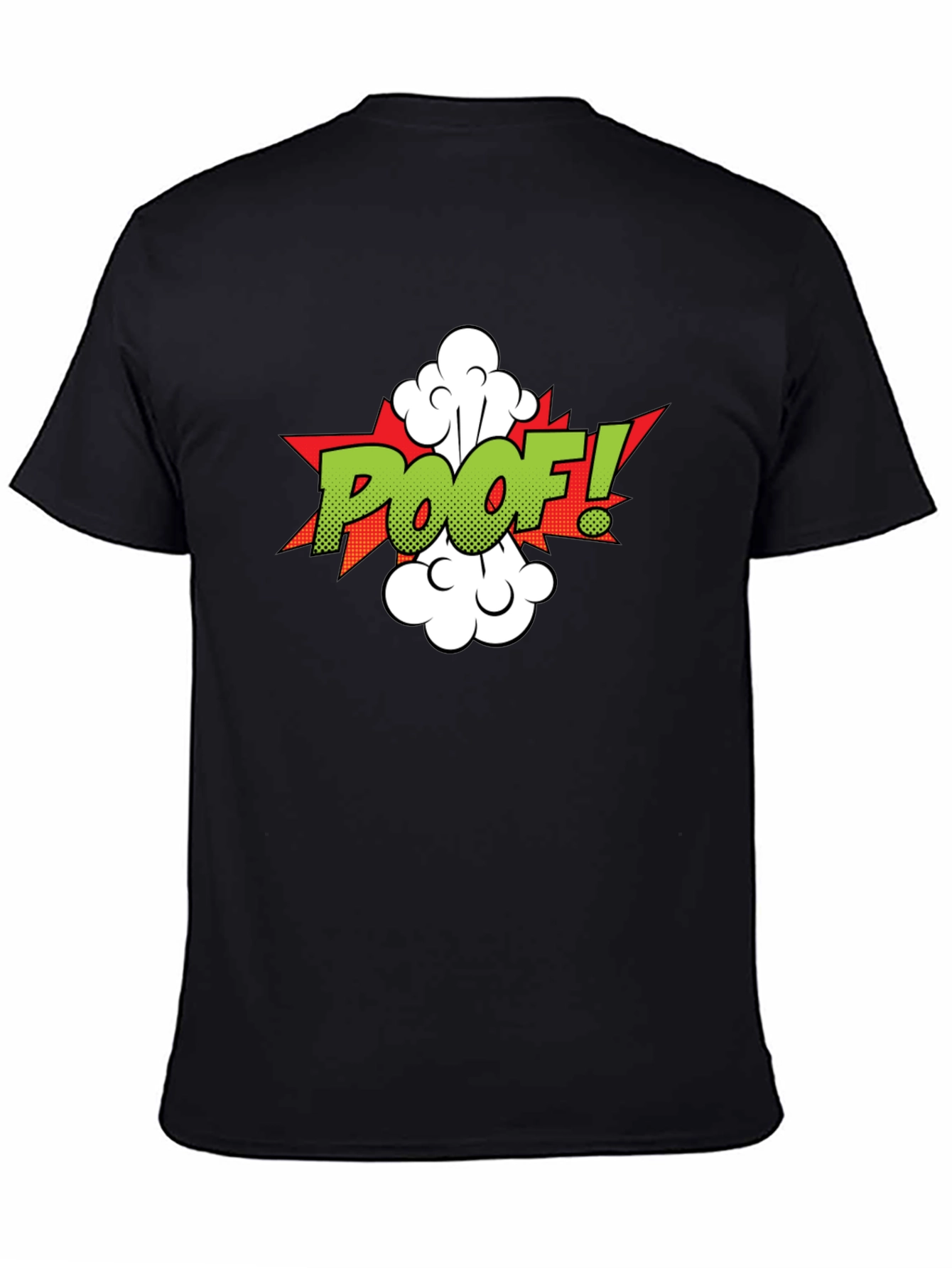 Black Poof! Comic-Style Graphic T-Shirt view 4