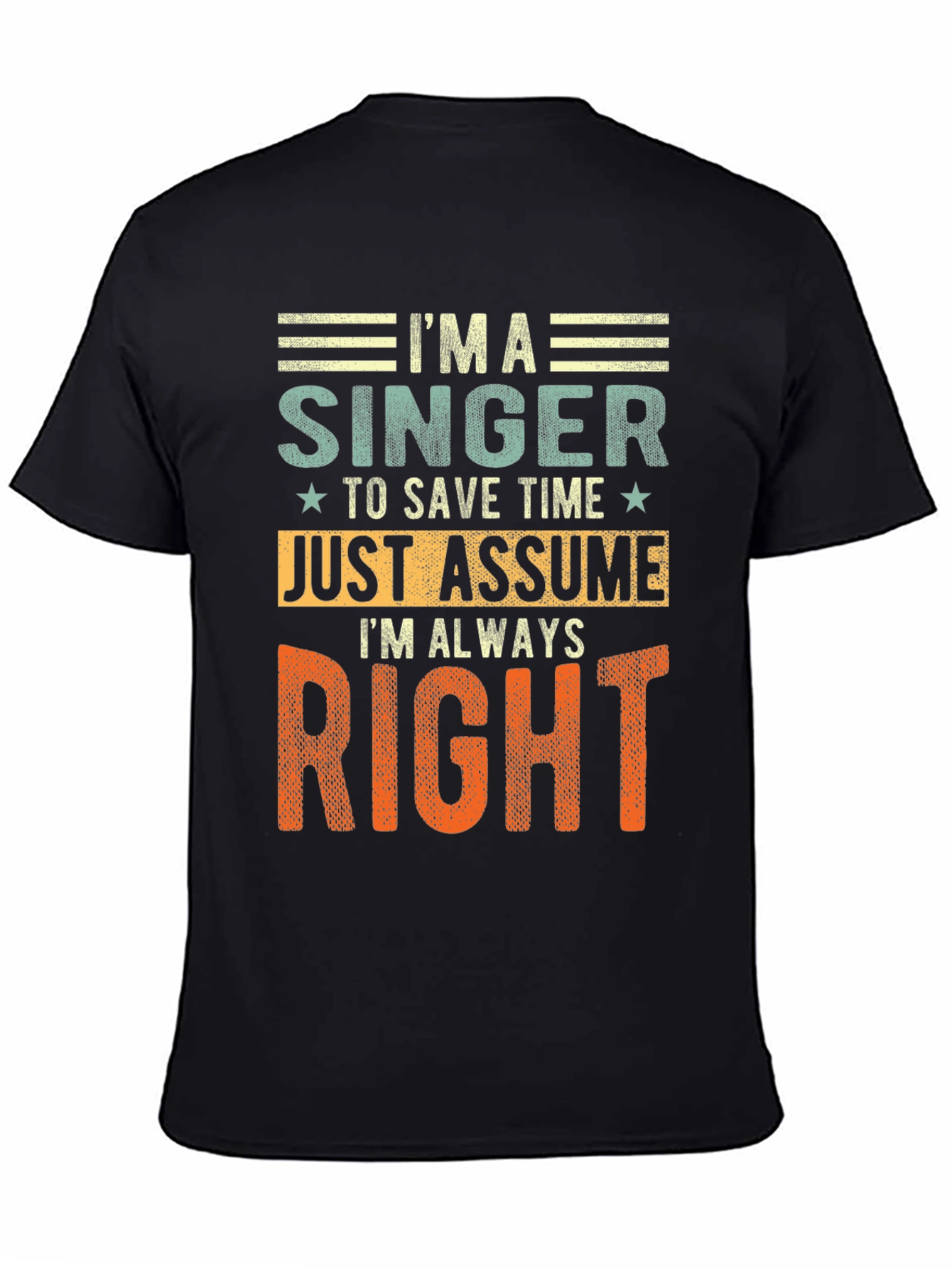 Black I'm A Singer - Funny Musician T-Shirt view 4