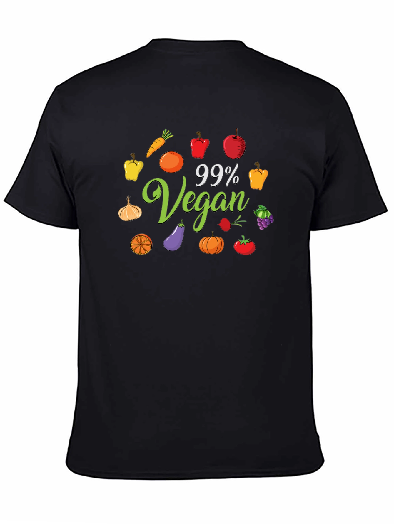 Black 99% Vegan T-Shirt - Plant Based Lifestyle Apparel view 4