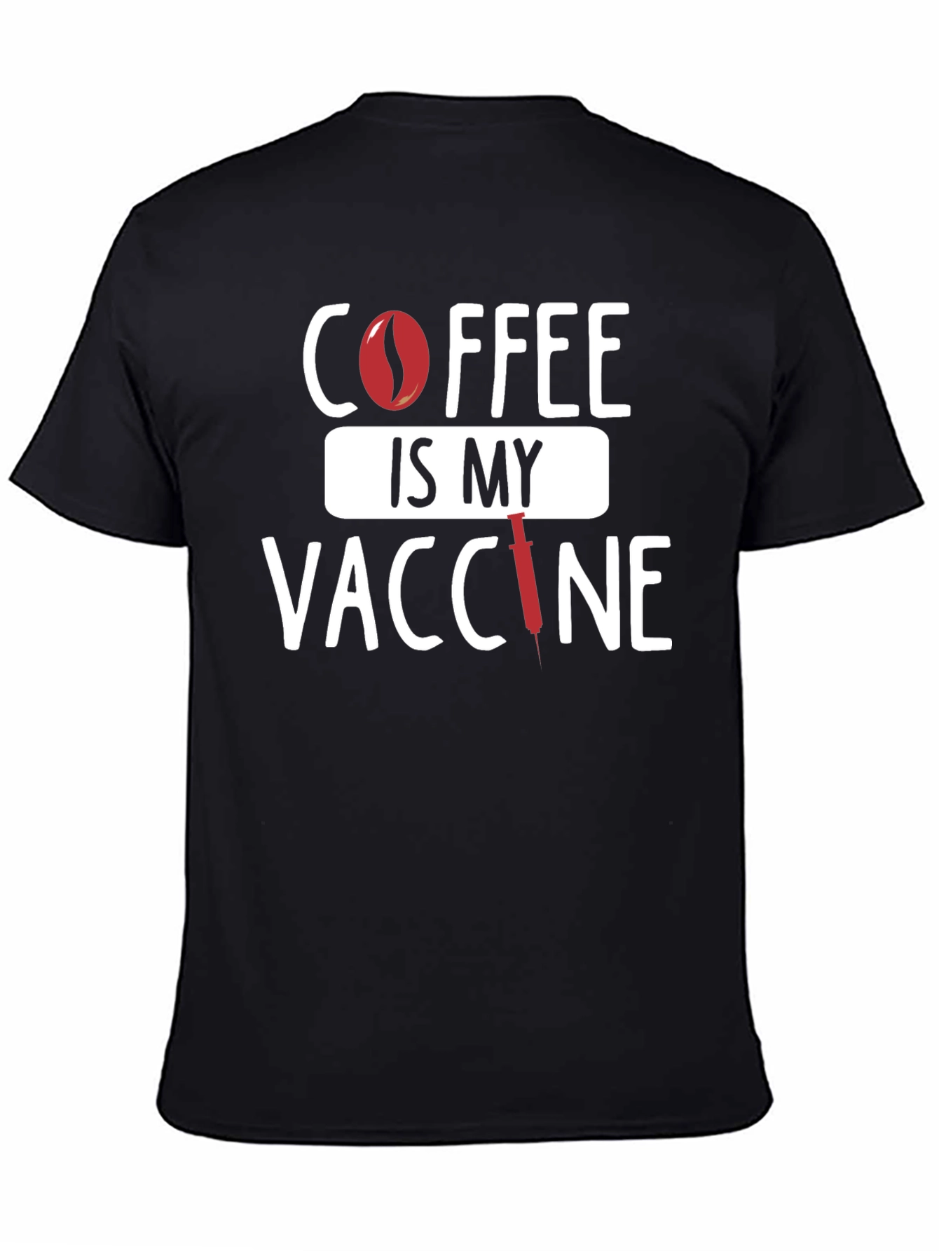 Black Coffee Is My Vaccine T-Shirt - Unisex Cotton Tee view 4