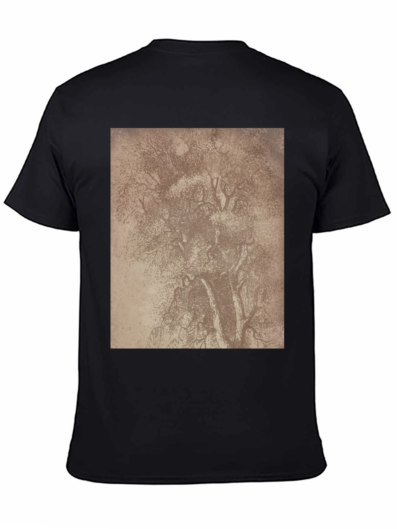Black Tree Sketch Graphic Tee - Classic Black Comfort view 4