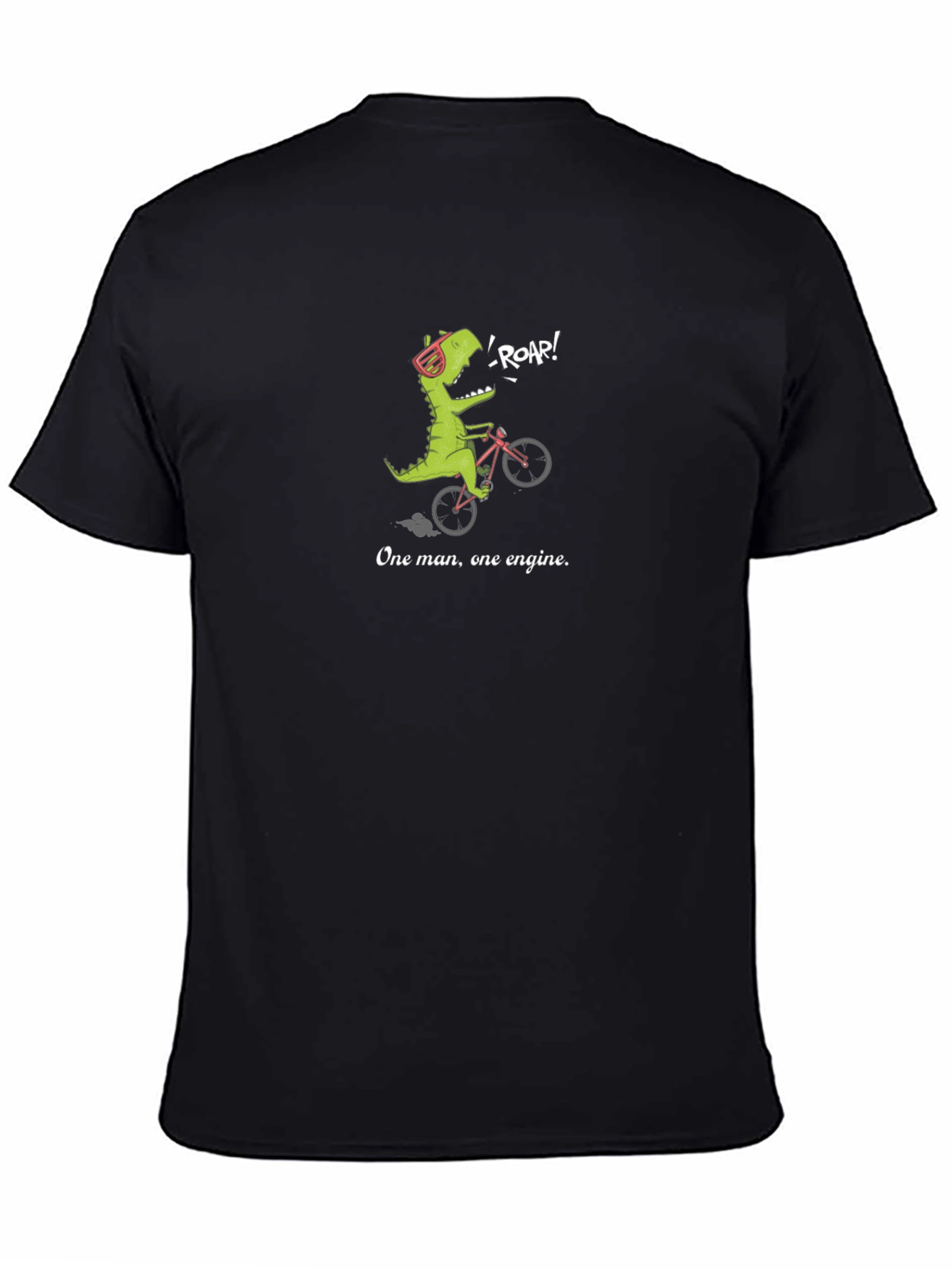 Black Dino Biking T-Shirt - One Man, One Engine view 4