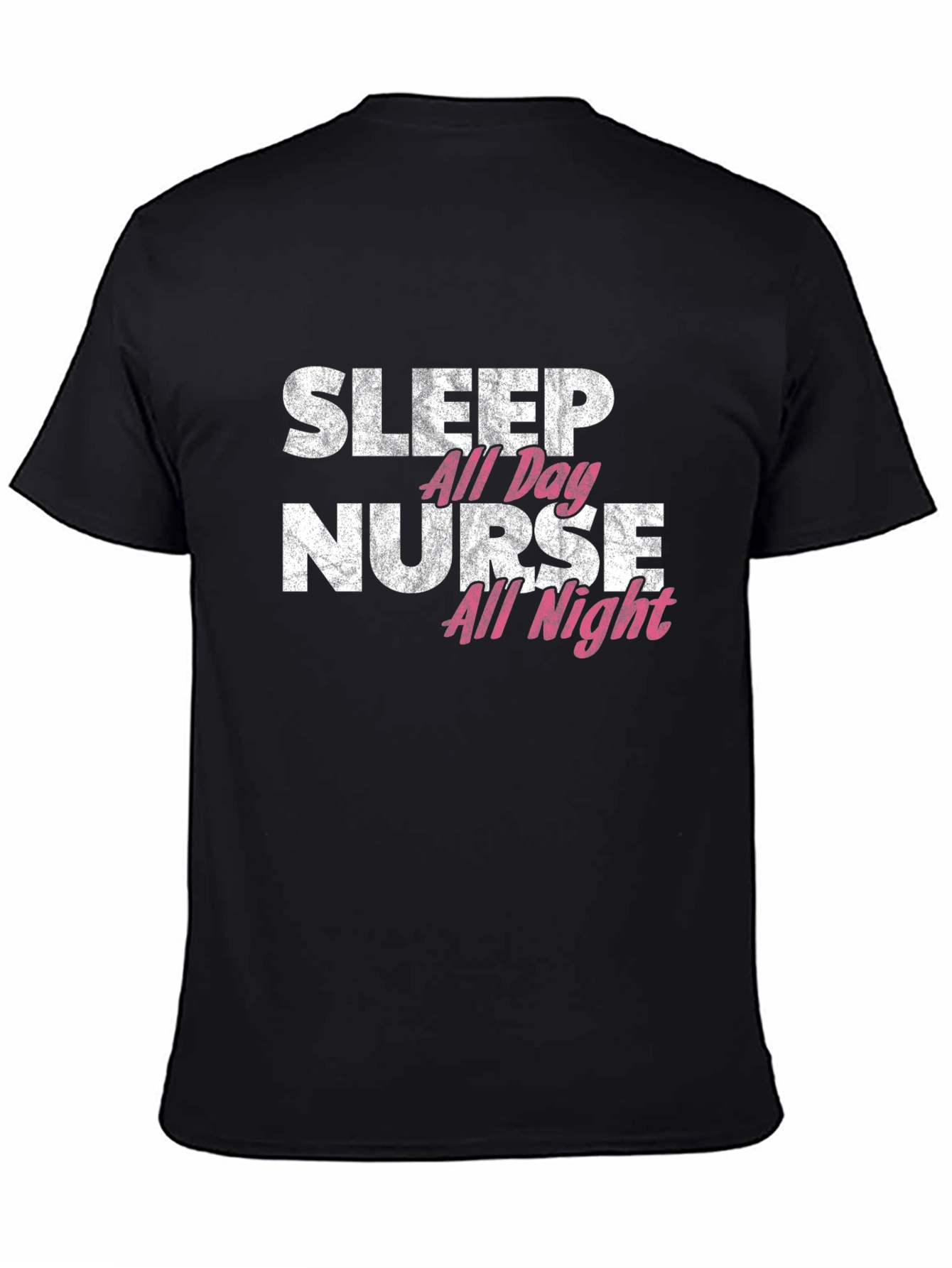 Black Sleep All Day Nurse All Night Graphic Tee view 4