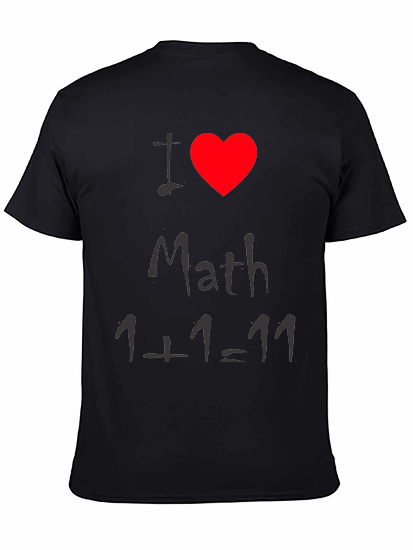 Black I Heart Math Funny T-Shirt view 4