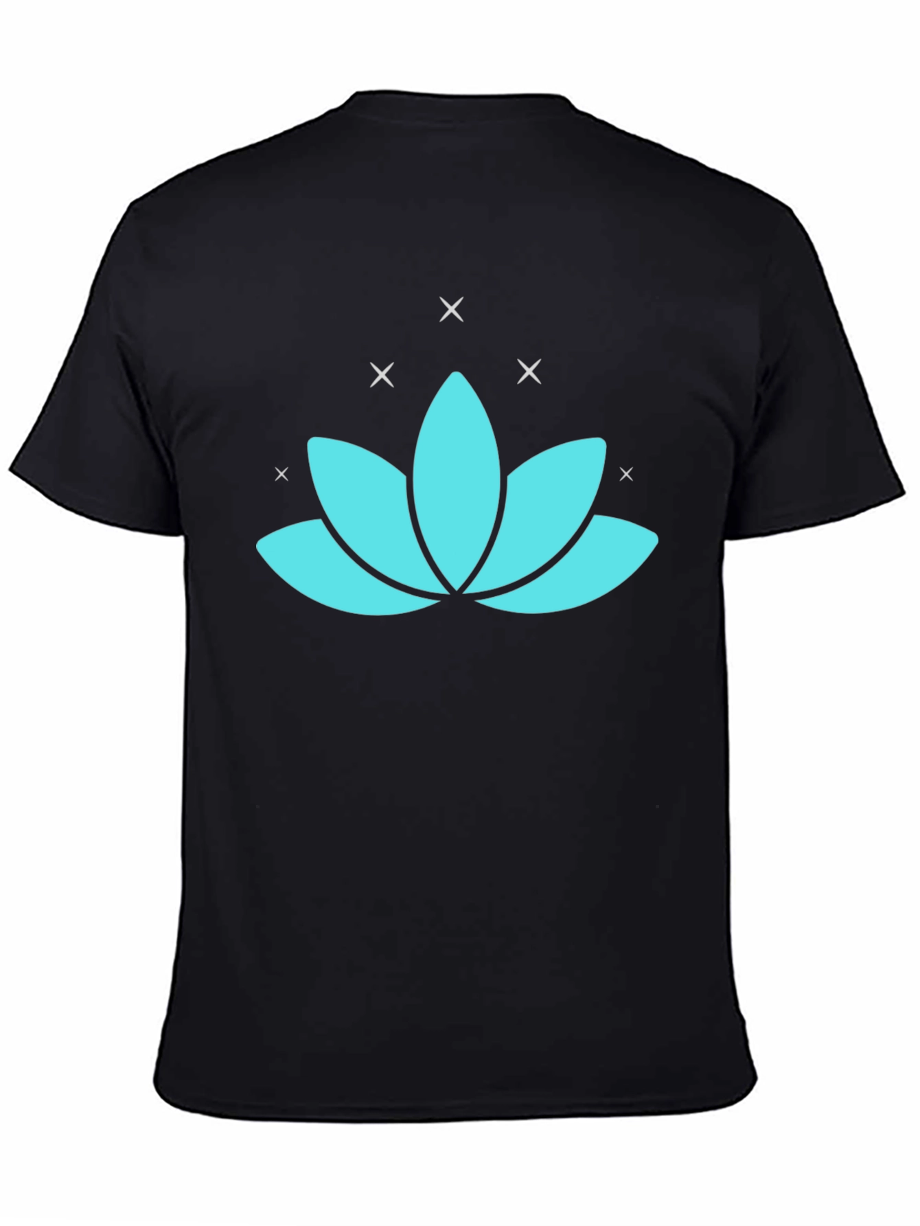 Black Lotus Flower Graphic Tee - Black view 4