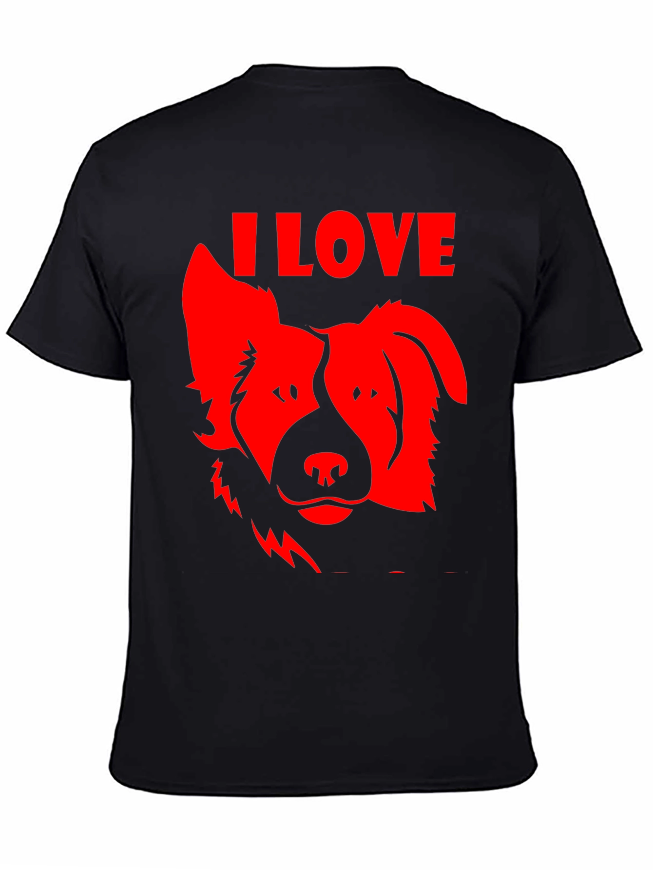Black I Love Dogs Graphic Tee - Black view 4