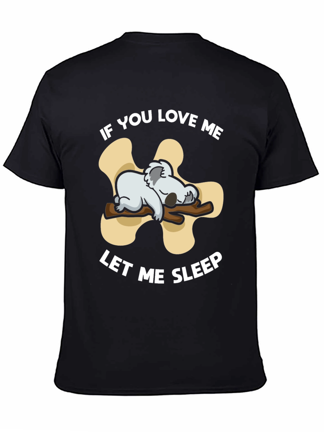 Black Koala 'Let Me Sleep' Graphic T-Shirt view 4