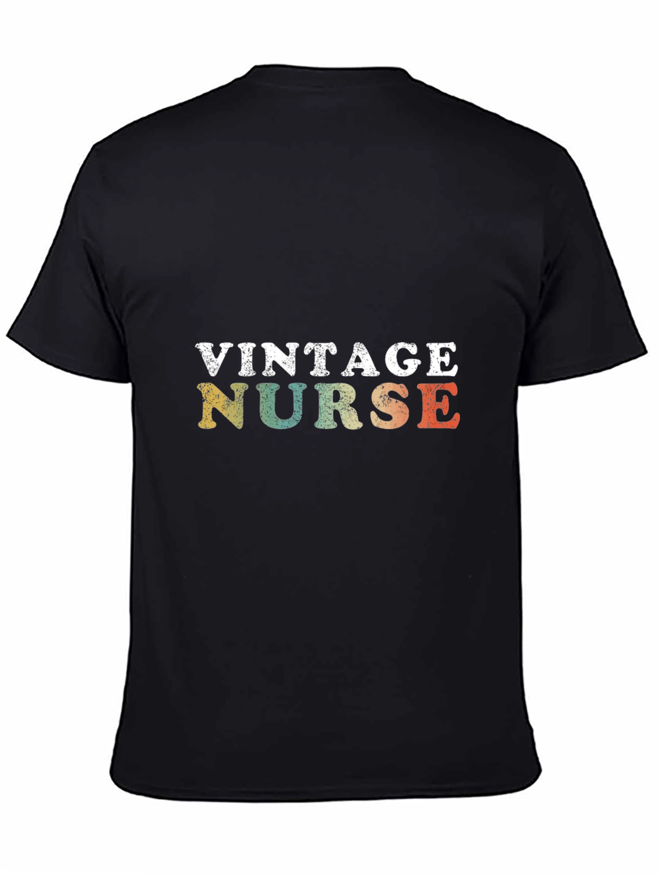 Black Vintage Nurse Graphic T-Shirt - Classic Retro Style view 4