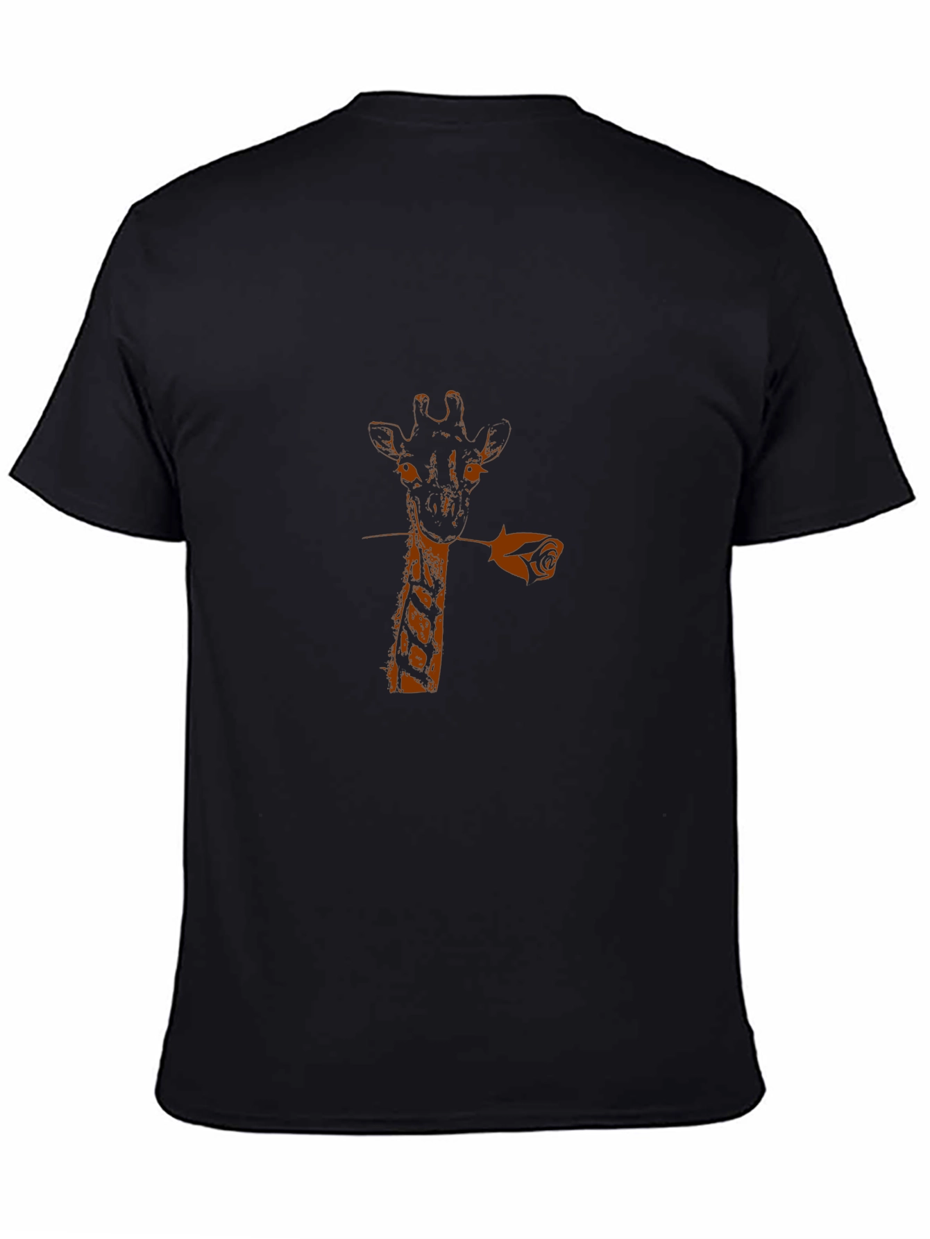 Black Giraffe Rose Graphic Tee - Black view 4