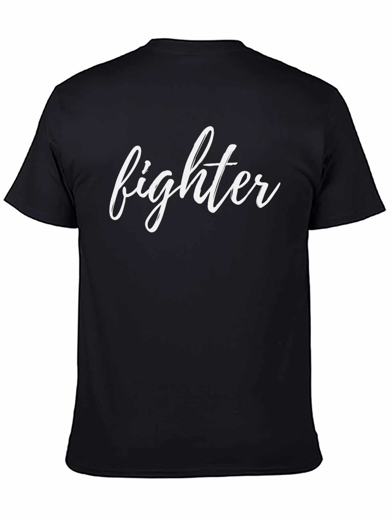 Black Fighter Script Black T-Shirt view 4