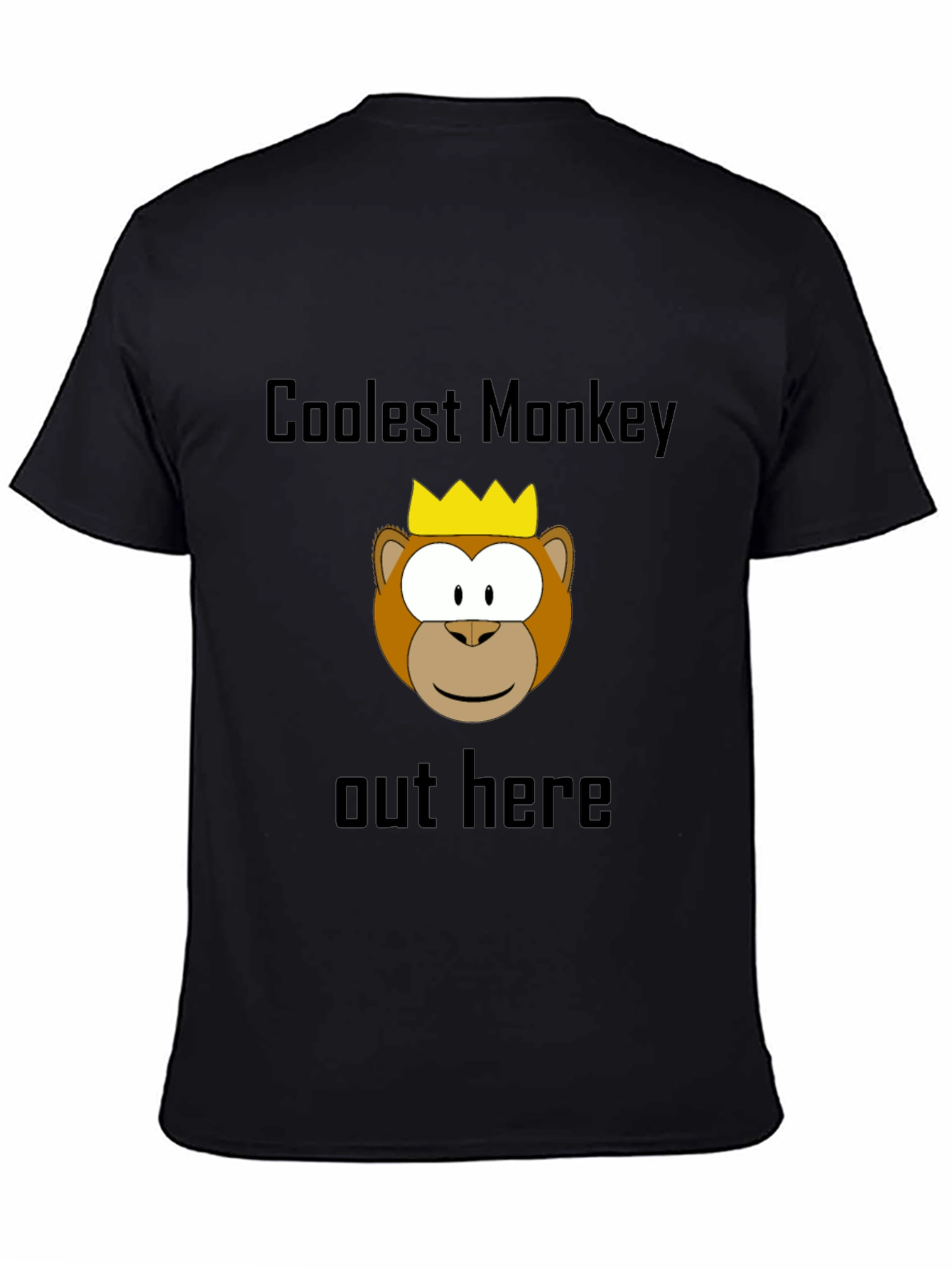 Black Coolest Monkey Graphic Tee - Black view 4