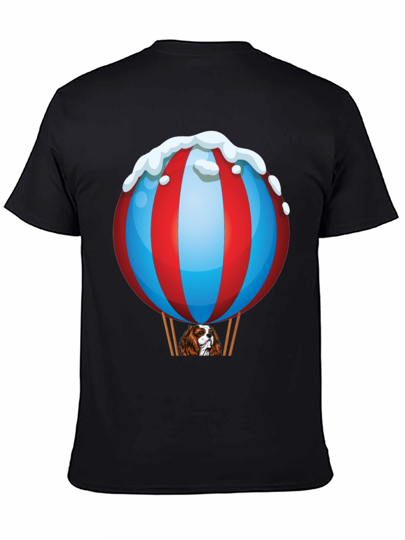 Black Dog in Hot Air Balloon T-Shirt view 4
