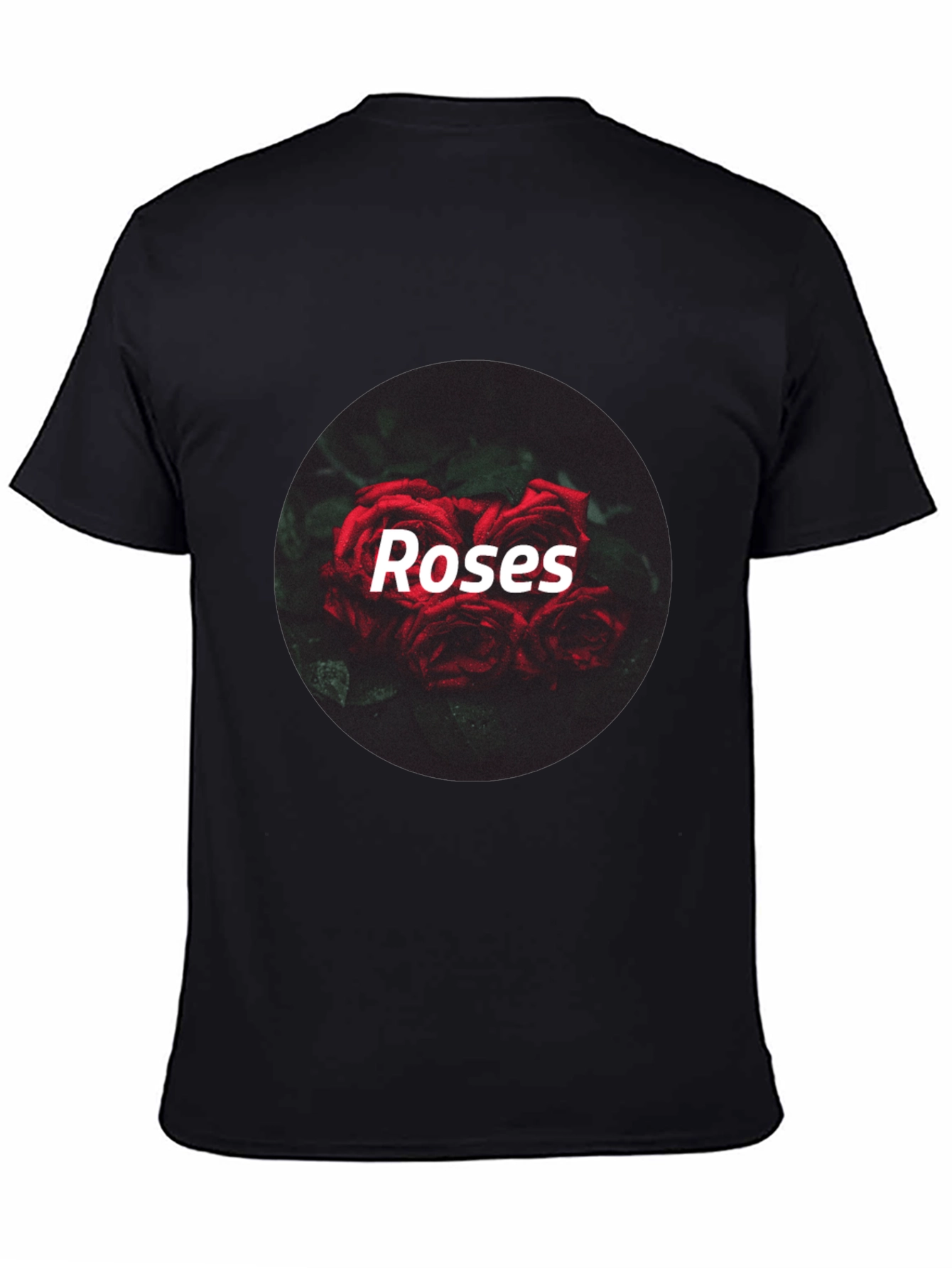 Black Roses Graphic T-Shirt - Black Crew Neck Tee view 4