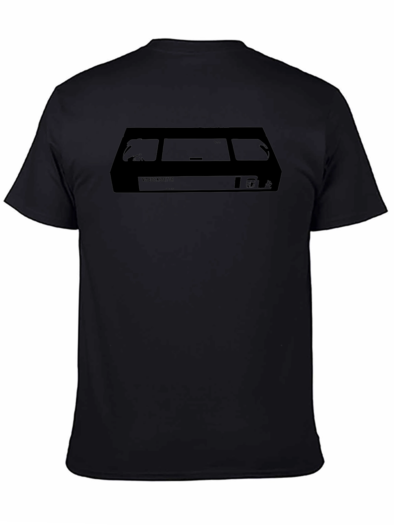Black Retro VHS Tape Graphic Tee - Classic Black T-Shirt view 4