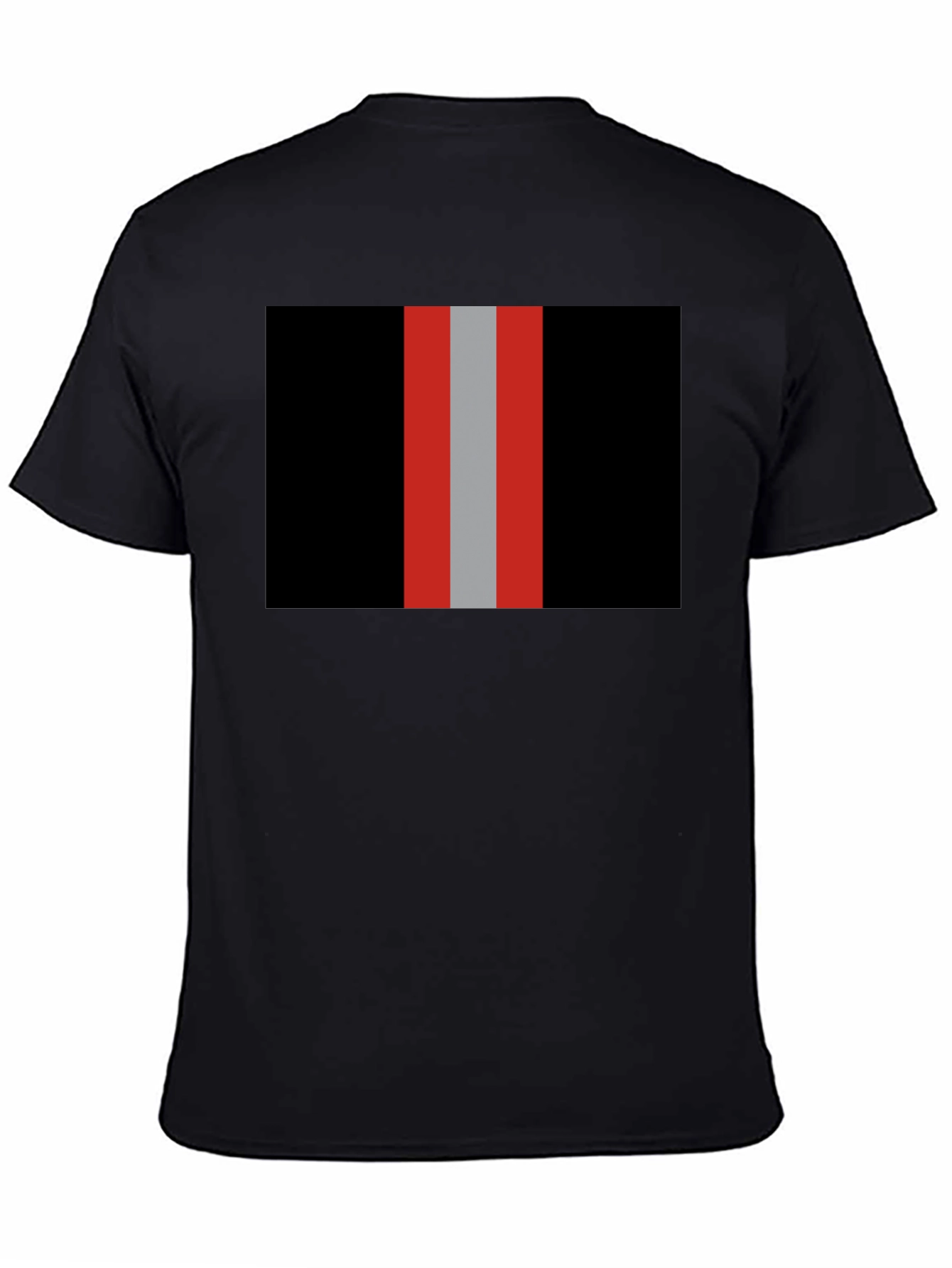 Black Striped Graphic Tee - Black with Bold Stripes view 4