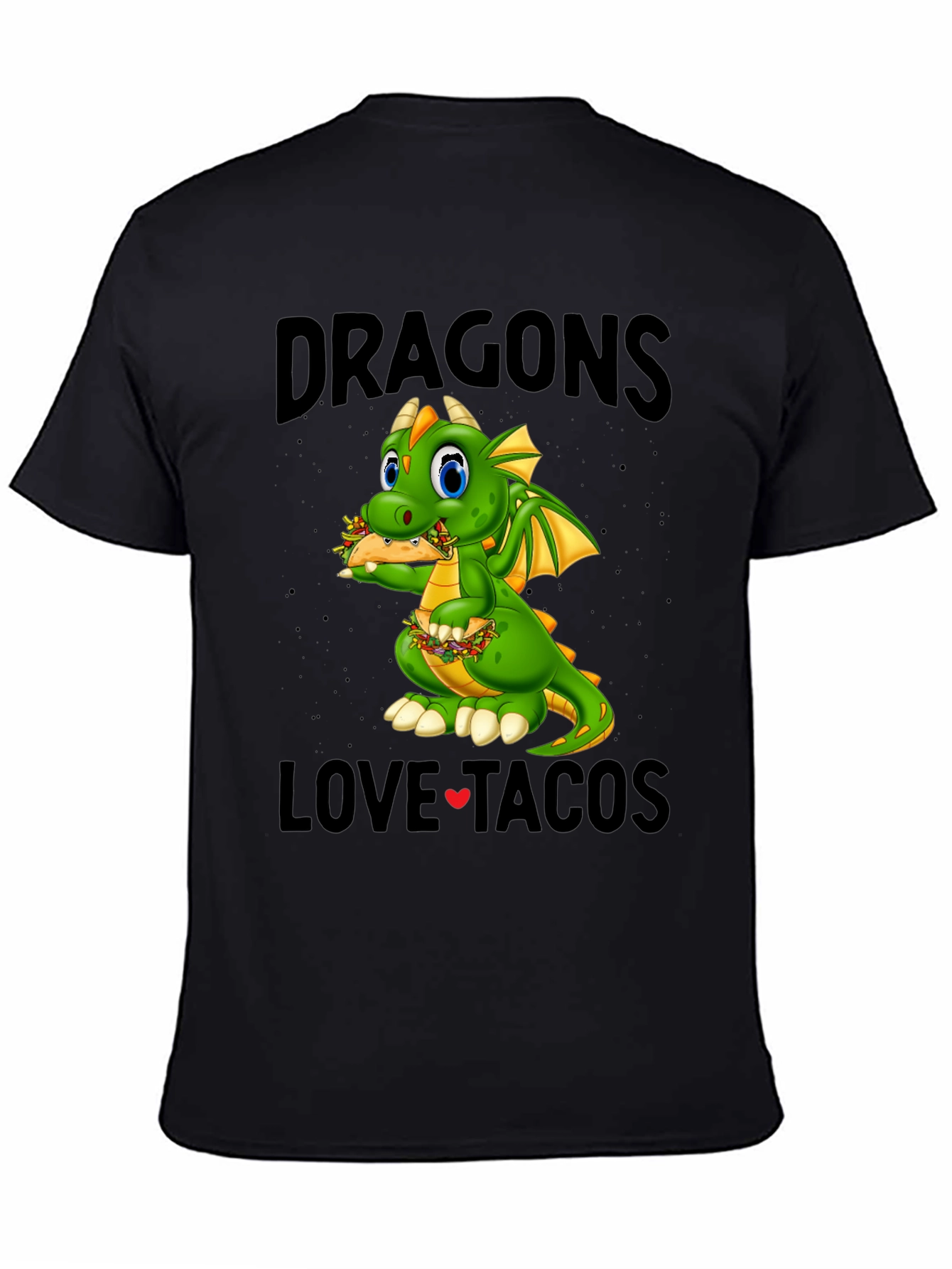 Black Dragons Love Tacos Black T-Shirt view 4