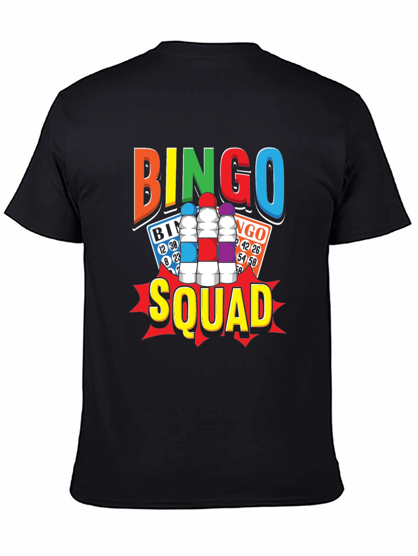 Black Bingo Squad T-Shirt - Fun & Colorful Design view 4