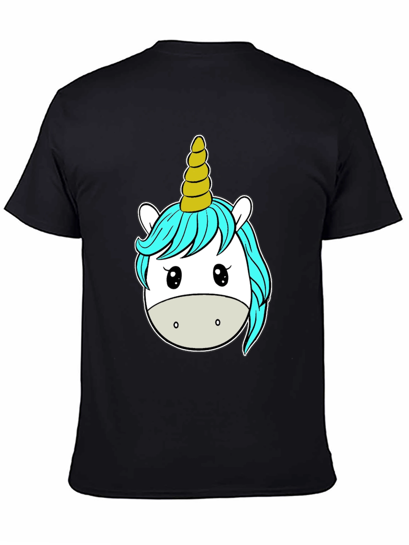 Black Unicorn Graphic Tee - Black Cotton T-Shirt view 4