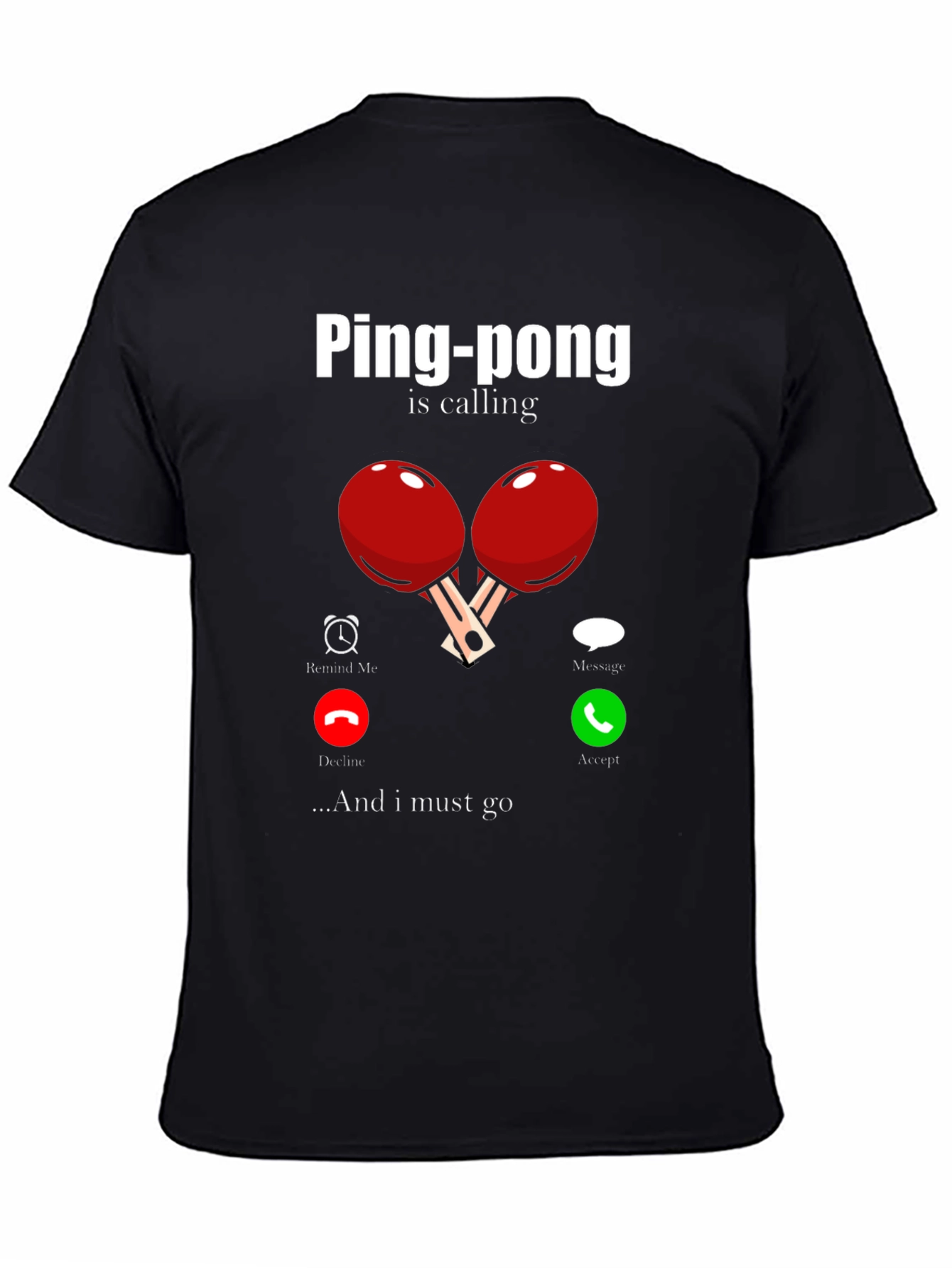 Black Ping-Pong Is Calling Men's T-Shirt view 4