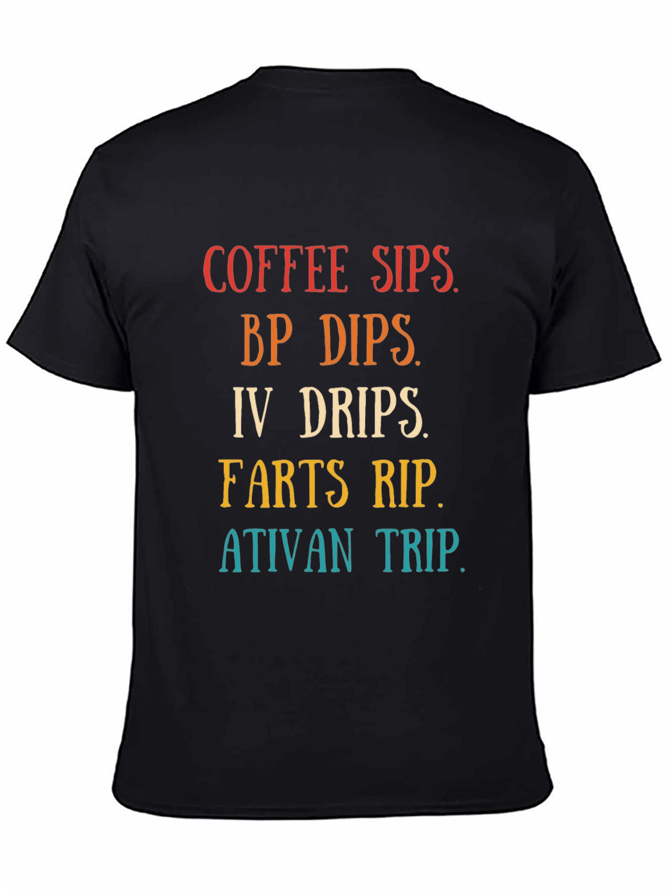 Black Coffee Sips BP Dips Funny Graphic Tee view 4
