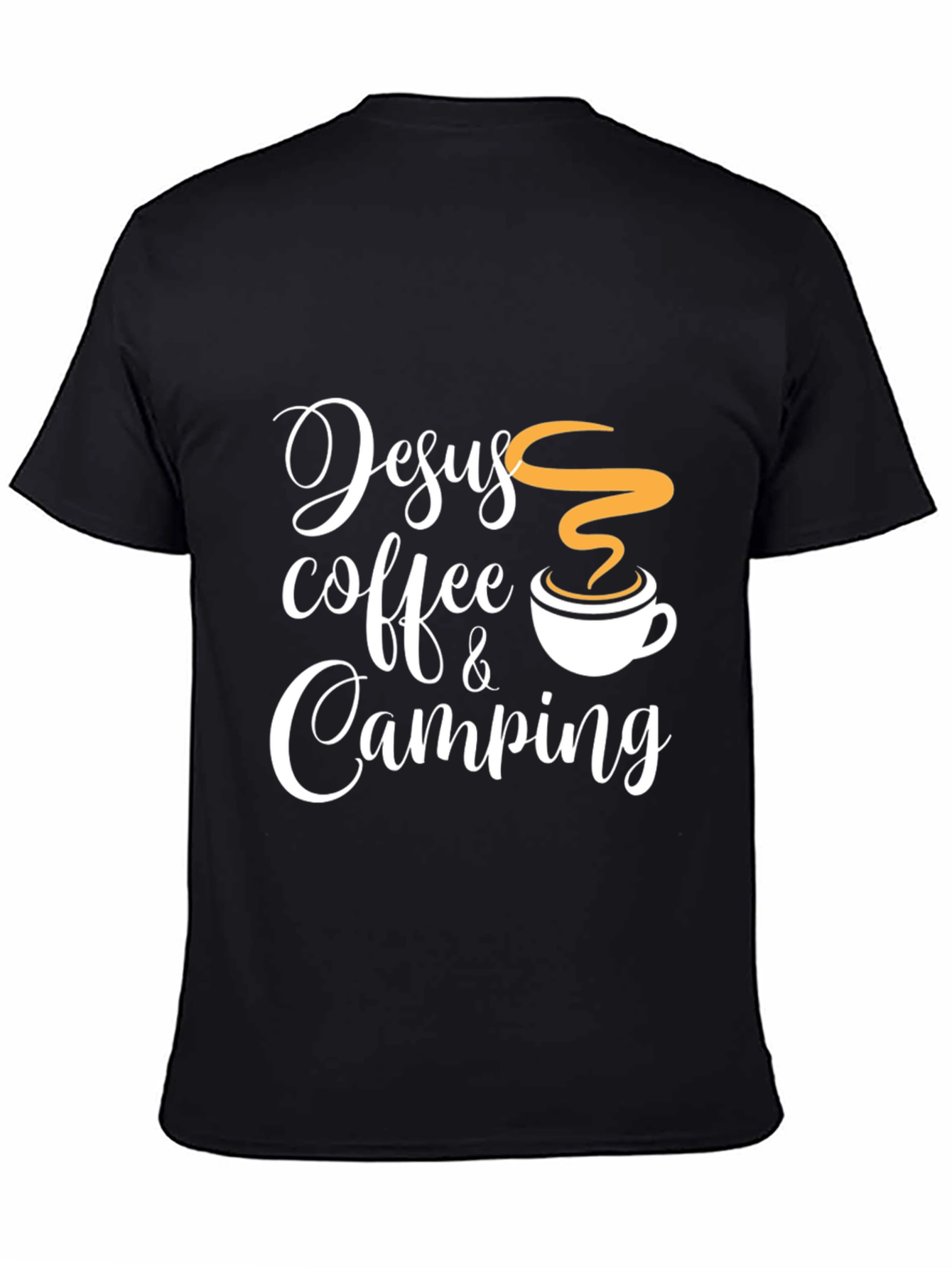Black Jesus Coffee Camping Graphic Tee view 4