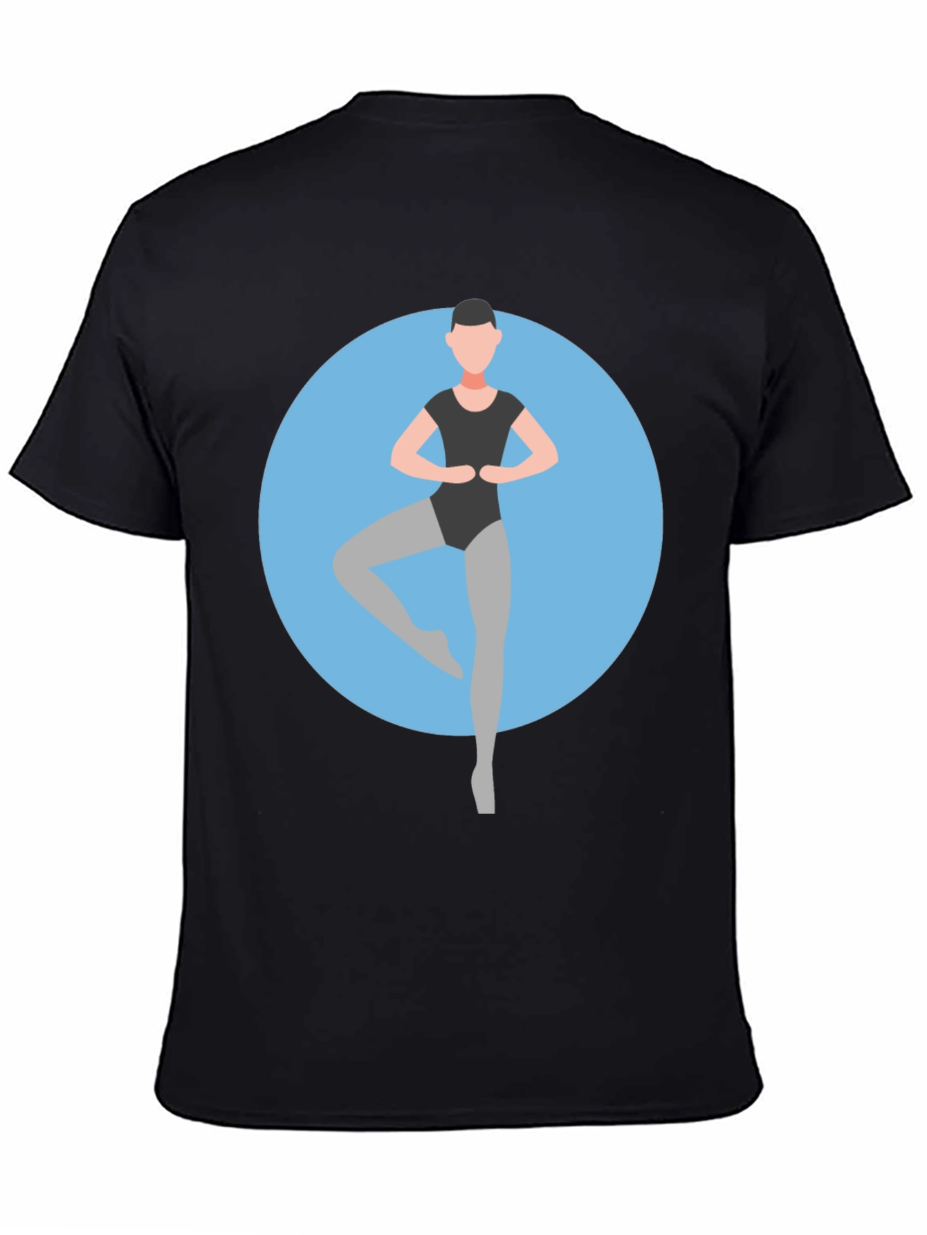 Black Ballerina Graphic Tee - Black Cotton T-Shirt view 4