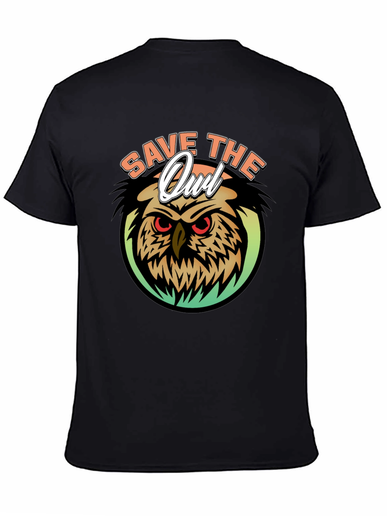 Black Save the Owl Graphic T-Shirt view 4