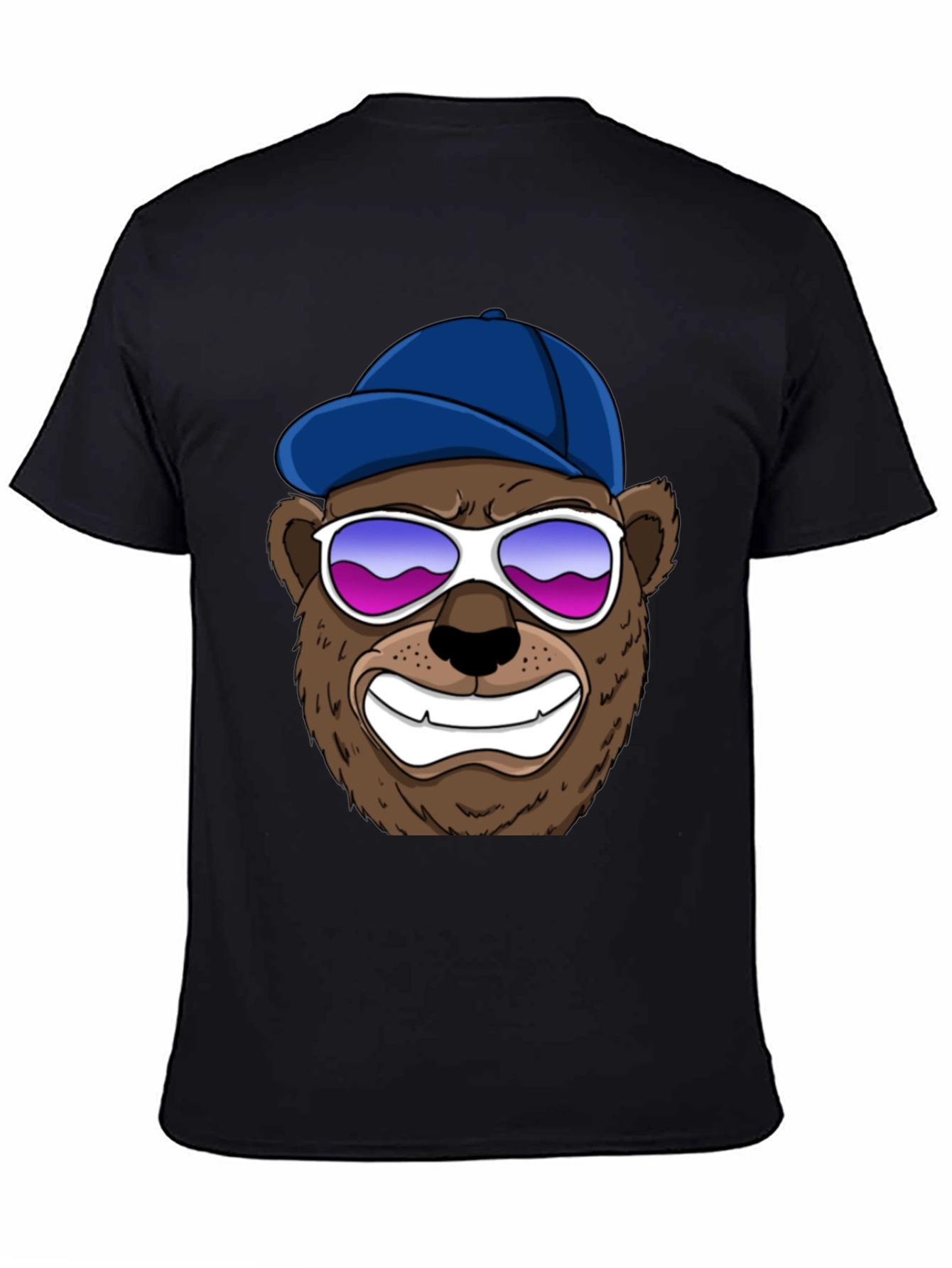 Black Cool Bear Graphic Tee - Black view 4