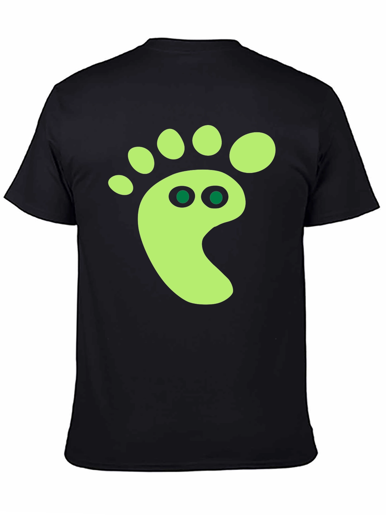 Black Funky Footprint Graphic Tee - Black Cotton Shirt view 4