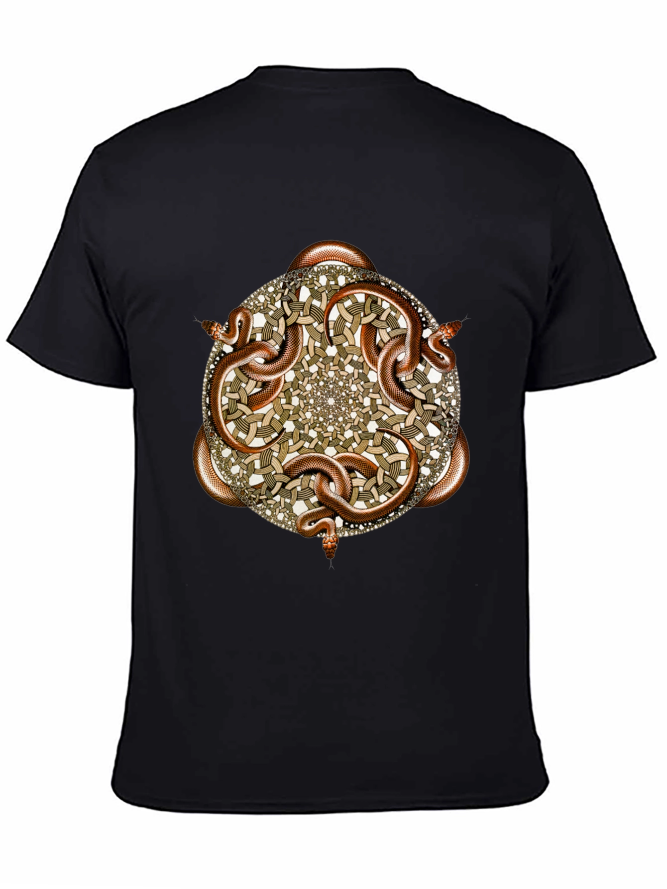 Black Snake Mandala Graphic T-Shirt view 4