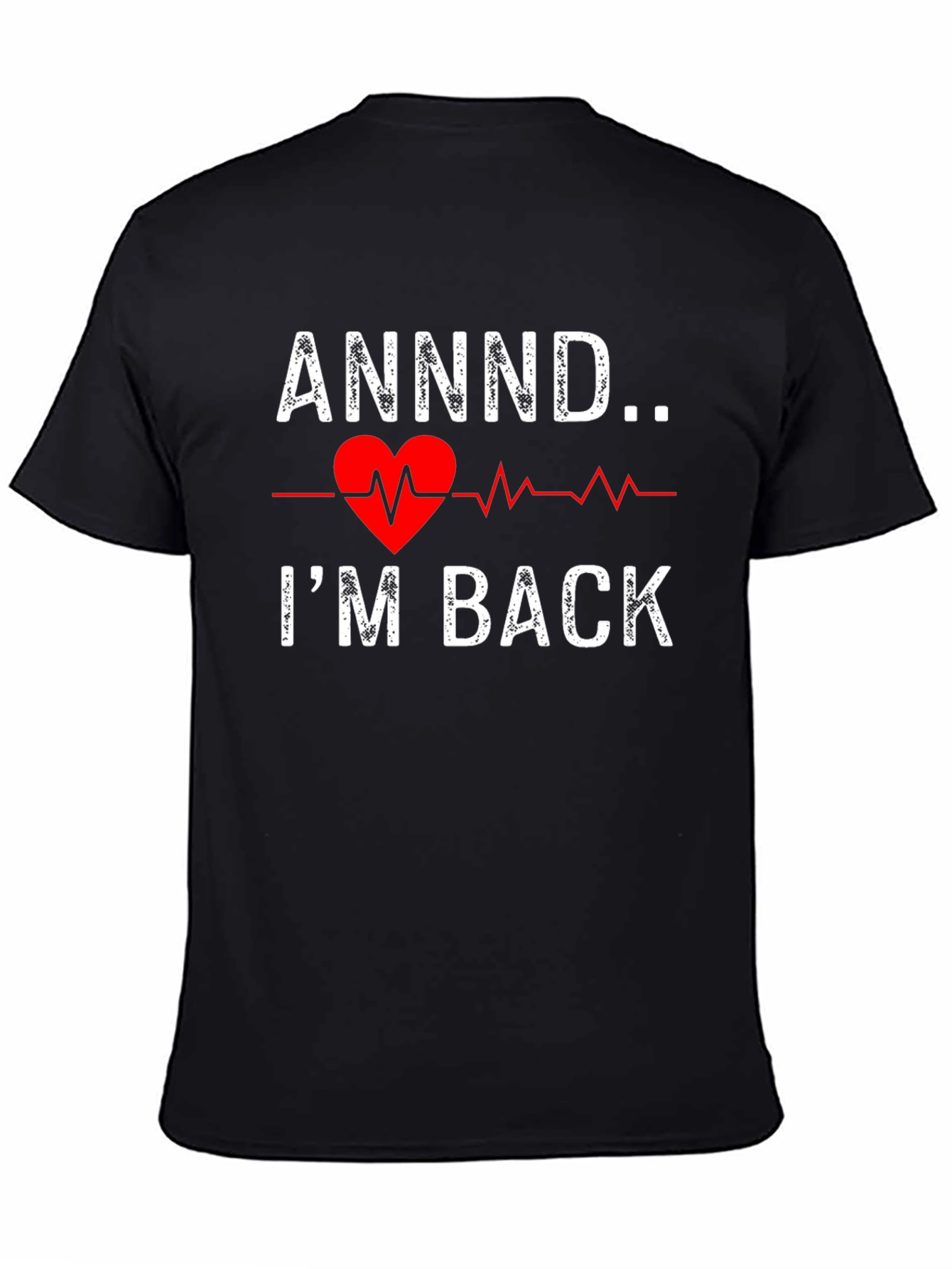 Black I'm Back Heartbeat Graphic Tee view 4