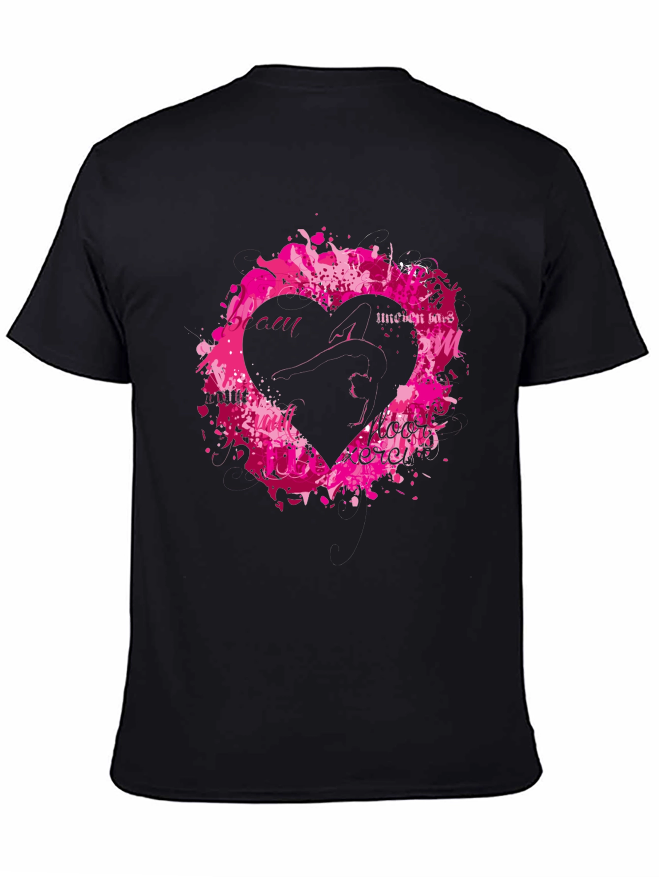 Black Black T-Shirt with Heart Graphic view 4