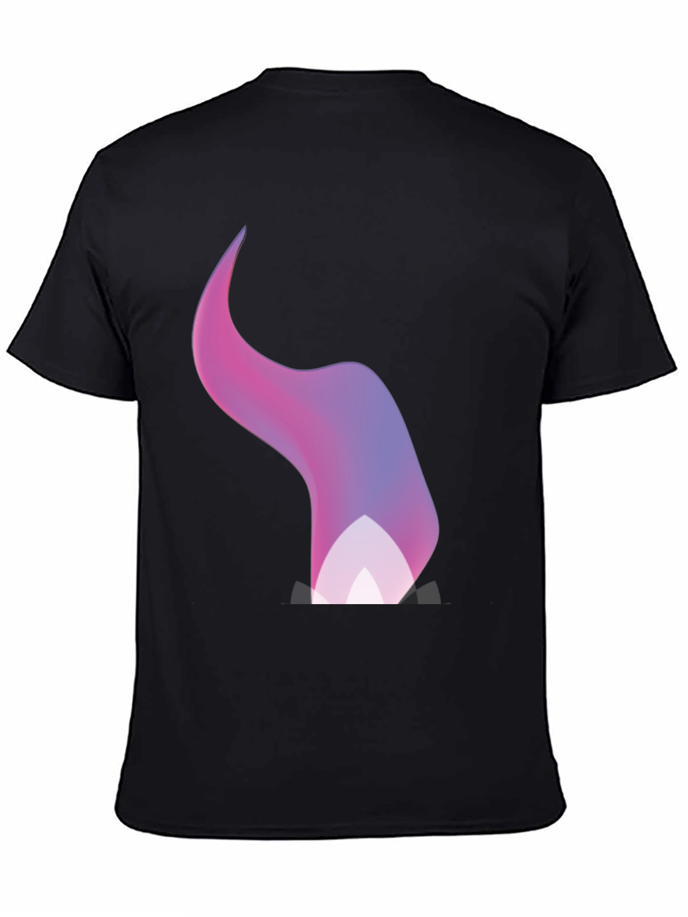 Black Gradient Flame Graphic Black T-Shirt view 4