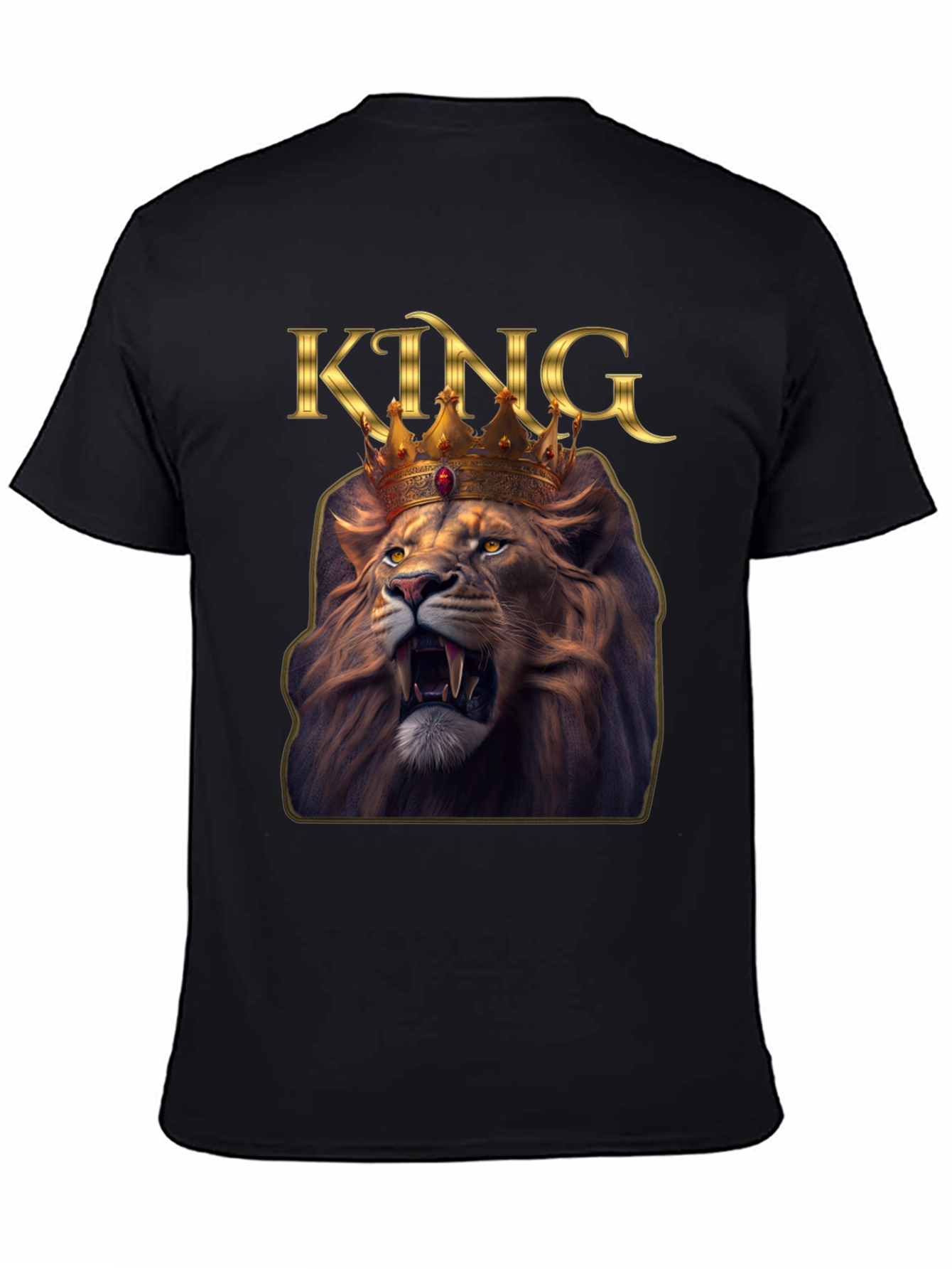 Black King Lion Graphic Tee - Black T-Shirt view 4