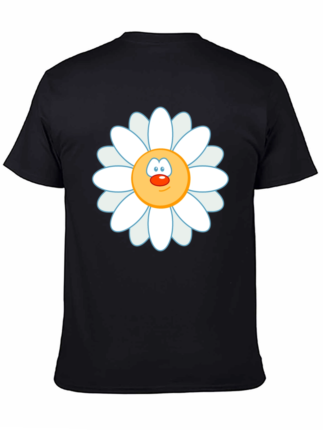 Black Daisy Face Graphic Black T-Shirt view 4