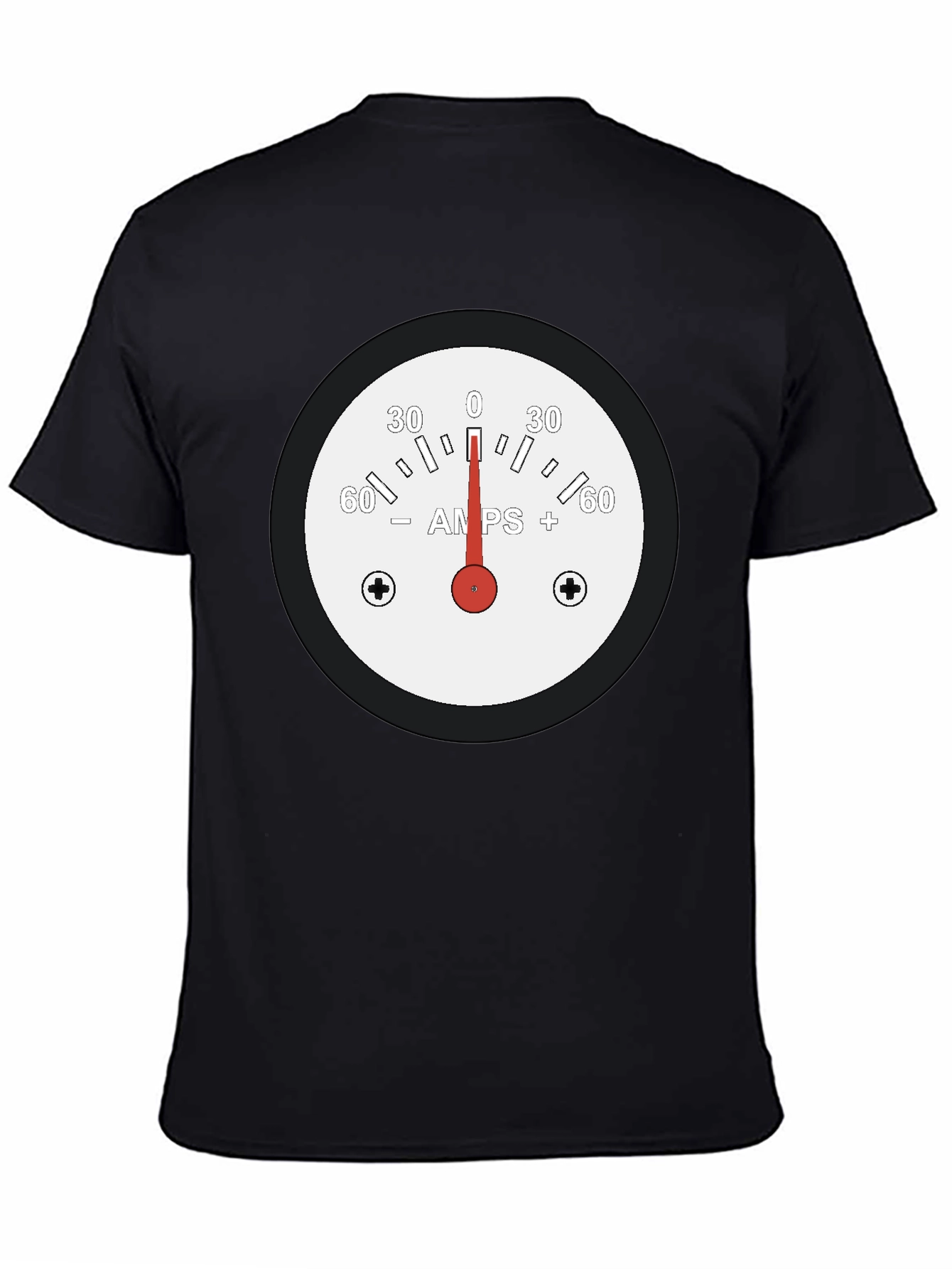 Black Amps Gauge Graphic Tee - Black Cotton T-Shirt view 4