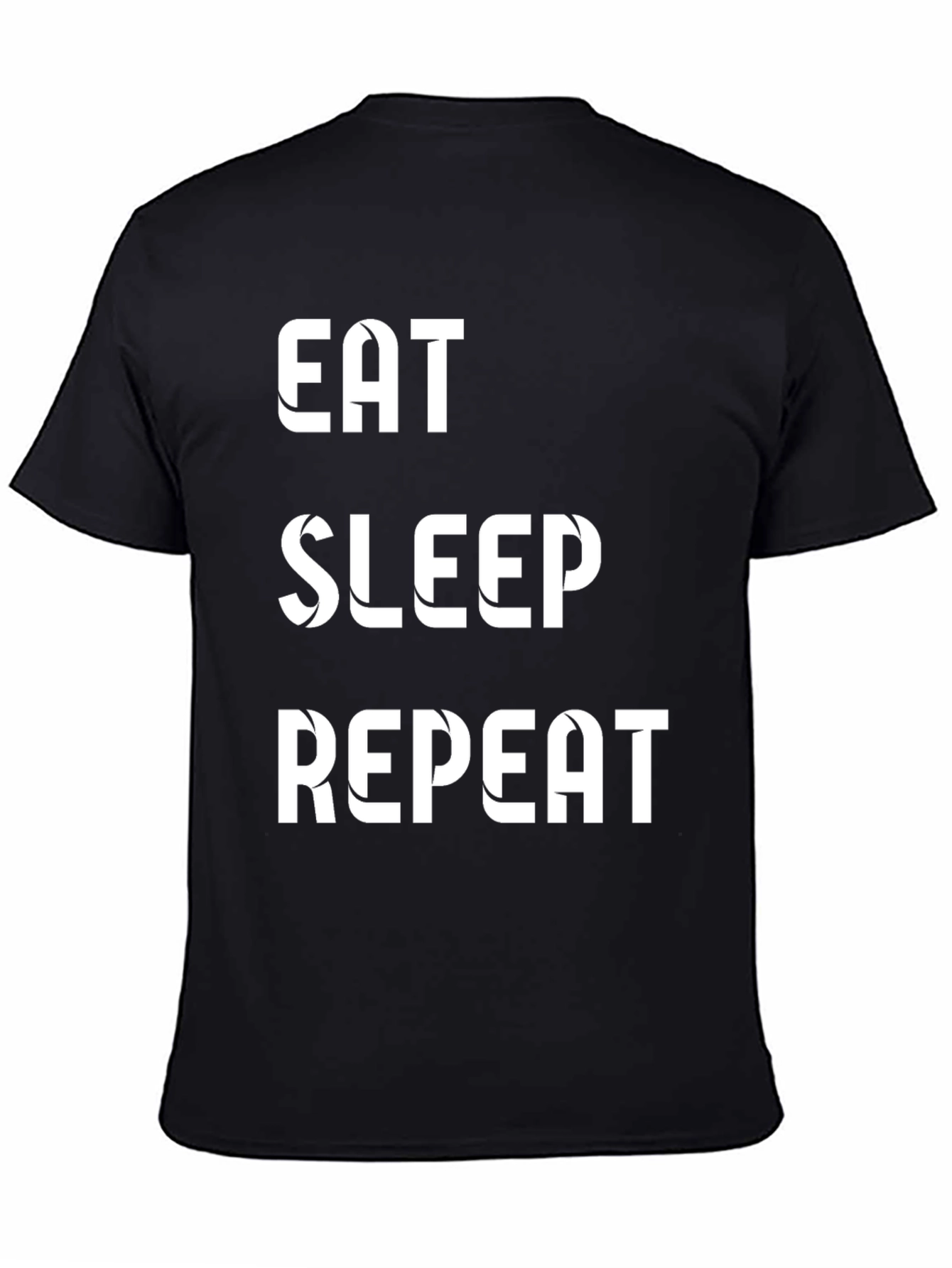 Black Eat Sleep Repeat Black T-Shirt view 4
