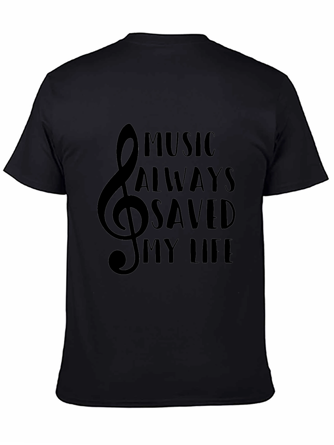 Black Music Saved My Life Black Graphic T-Shirt view 4