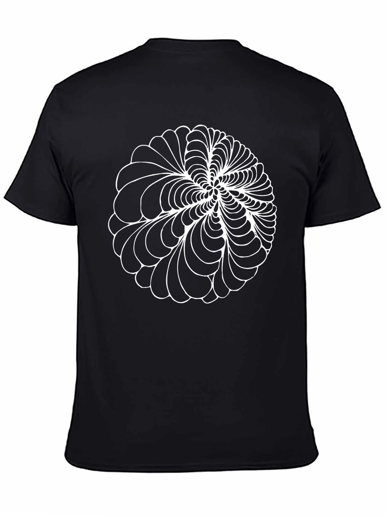 Black Abstract Swirl Graphic Tee - Black Cotton Blend view 4
