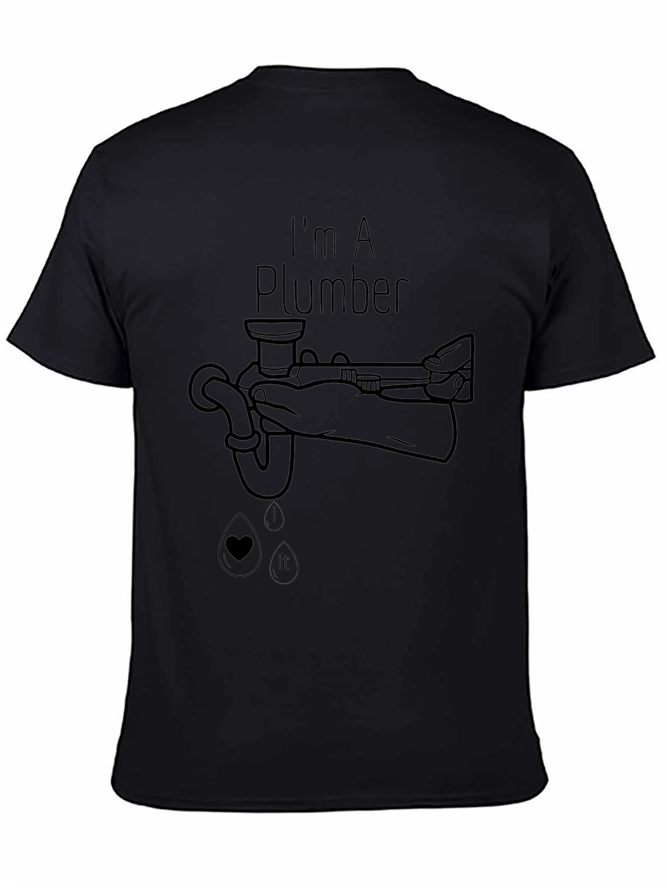 Black I'm A Plumber Graphic Tee - Black view 4