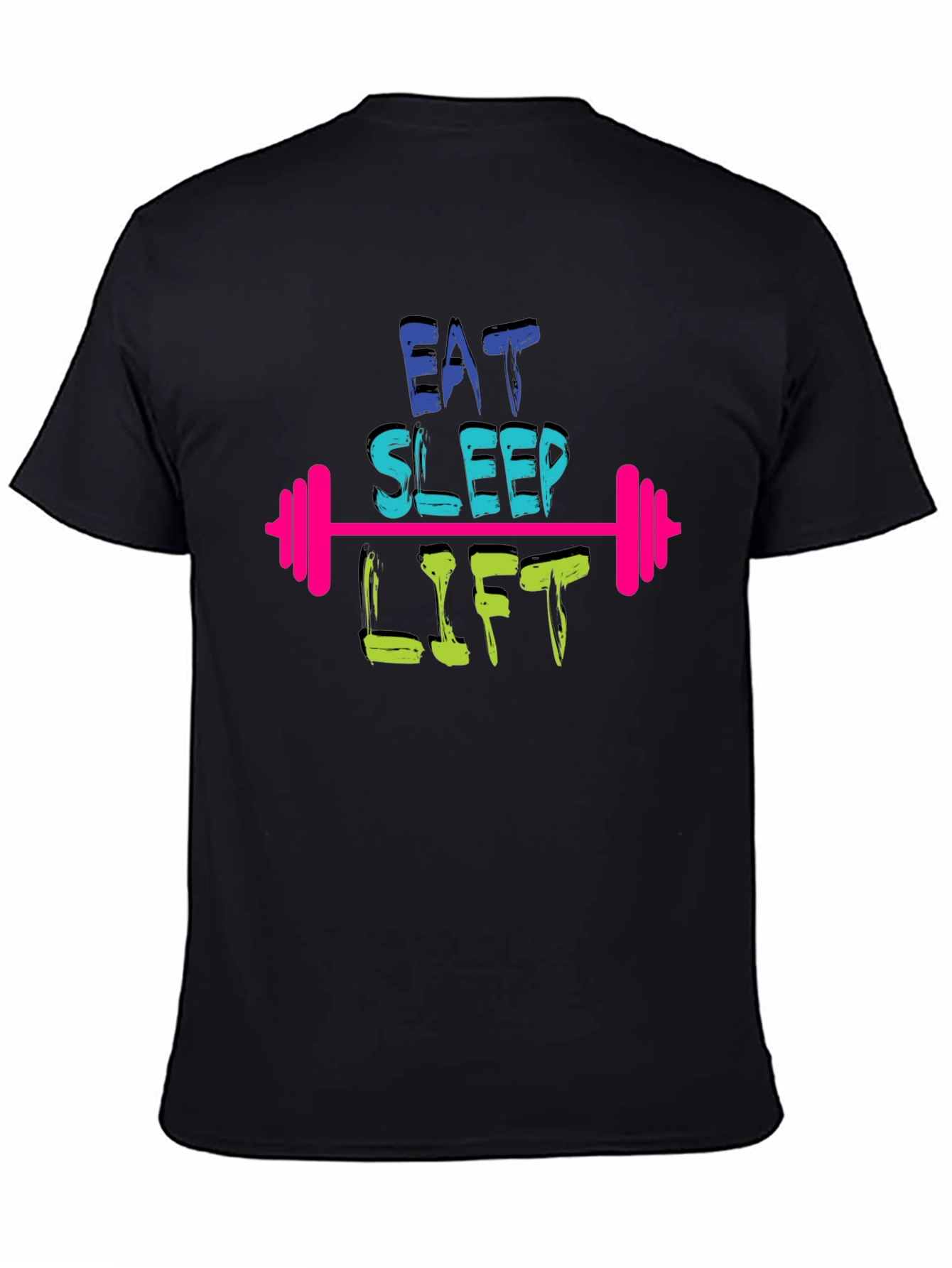 Black Eat Sleep Lift Gym Workout T-Shirt view 4