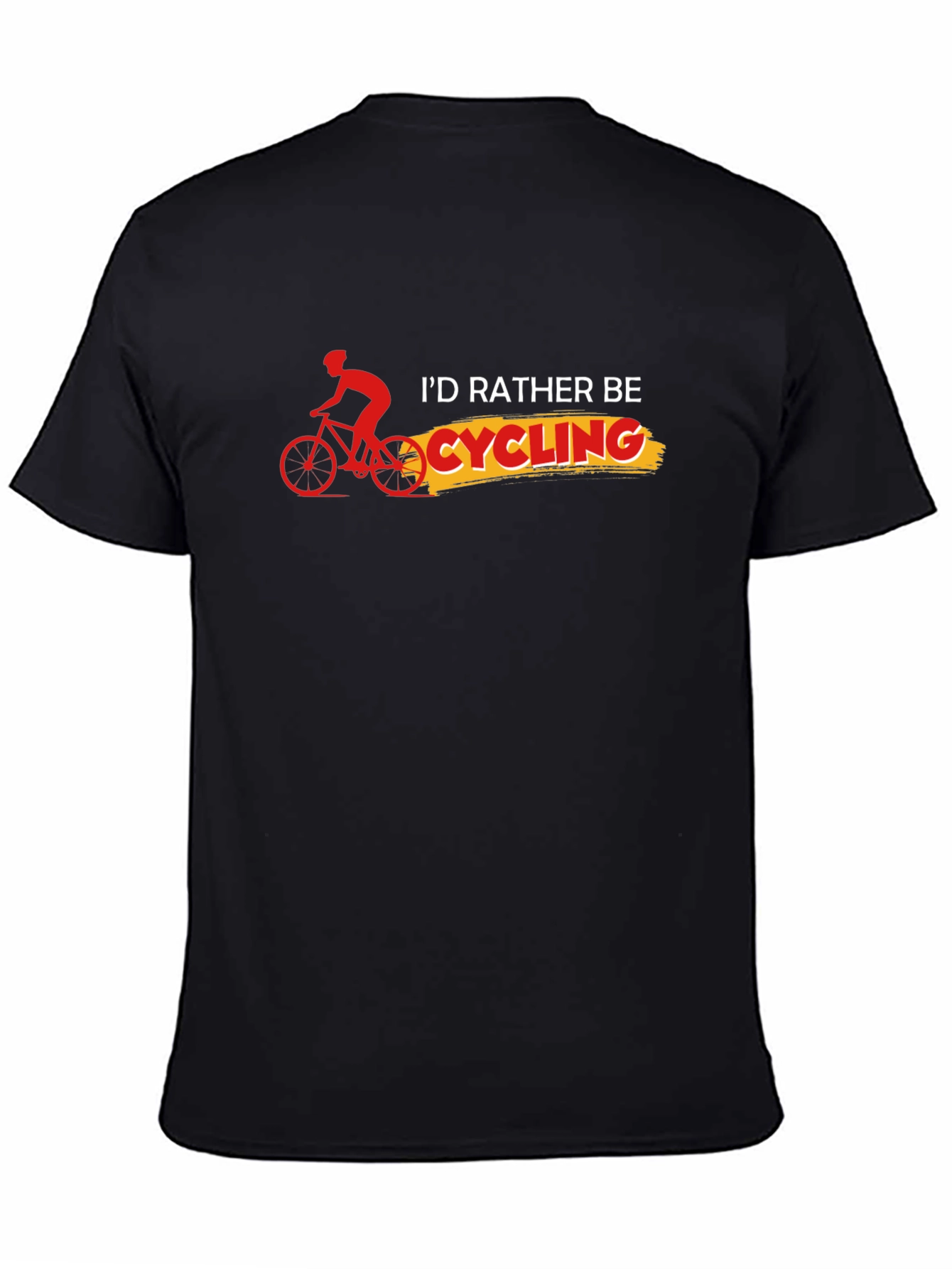 Black Cycling T-Shirt: I'd Rather Be Cycling view 4