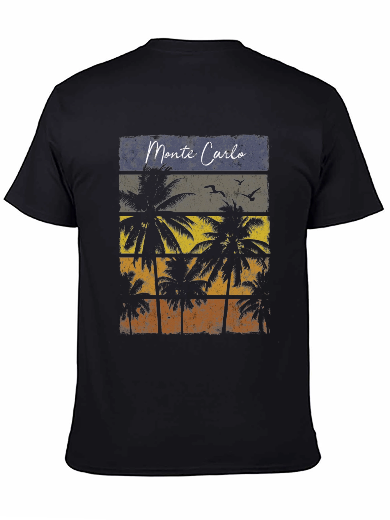 Black Monte Carlo Palms Graphic T-Shirt view 4