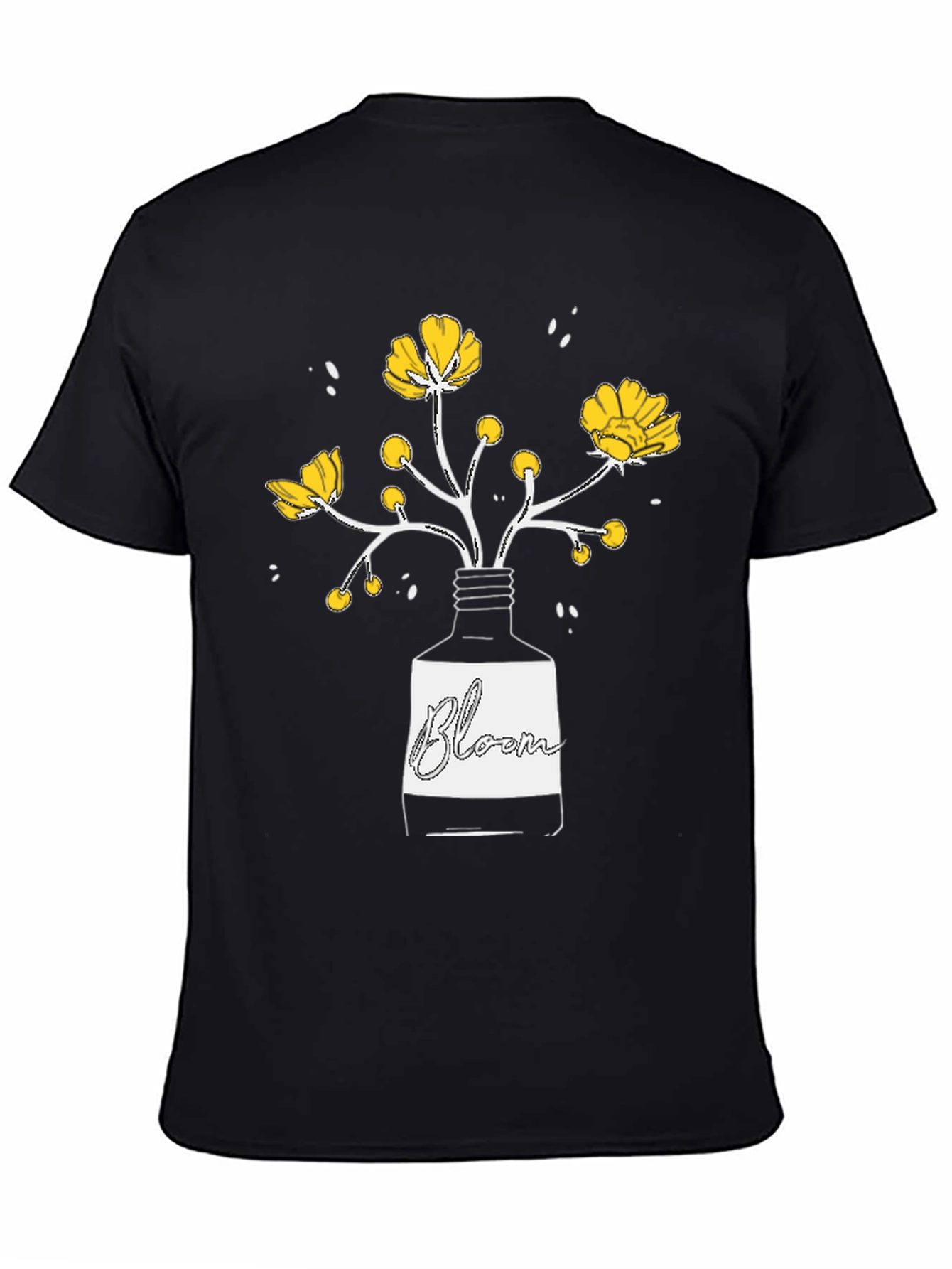 Black Bloom Graphic T-Shirt - Black Cotton Tee view 4